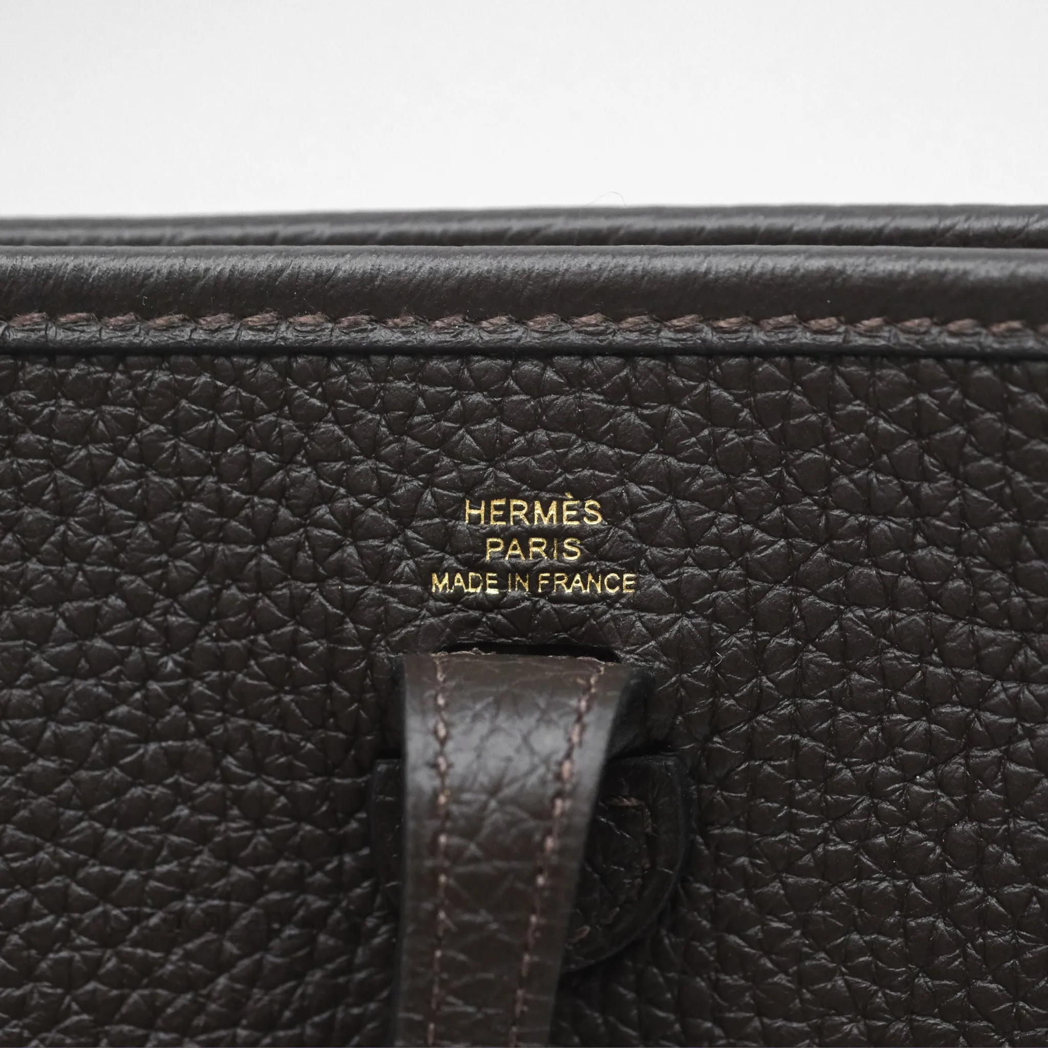 Herms Mini Evelyne 16 Ebene 46 Clemence Gold Hardware