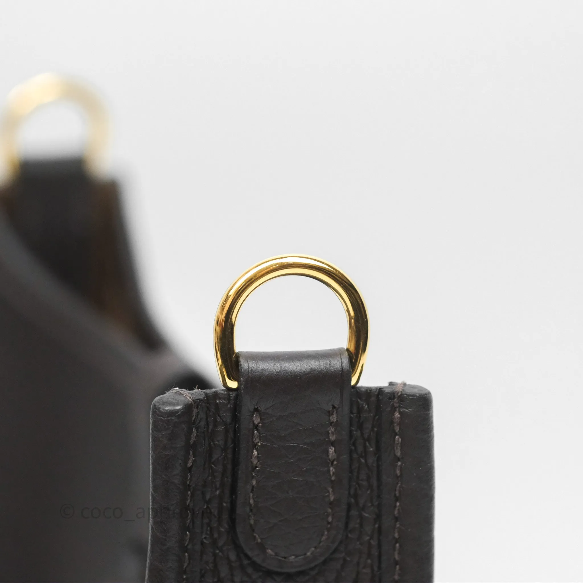 Herms Mini Evelyne 16 Ebene 46 Clemence Gold Hardware