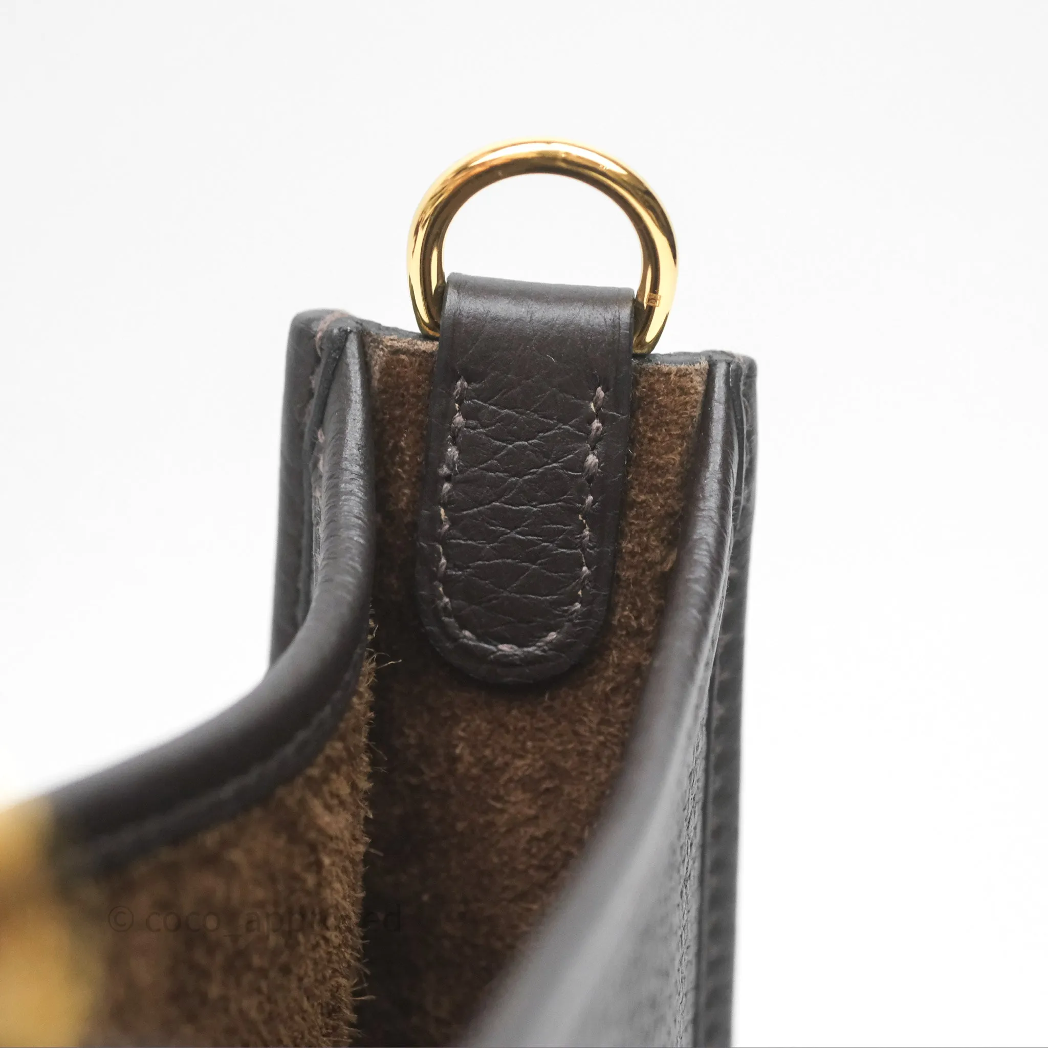 Herms Mini Evelyne 16 Ebene 46 Clemence Gold Hardware