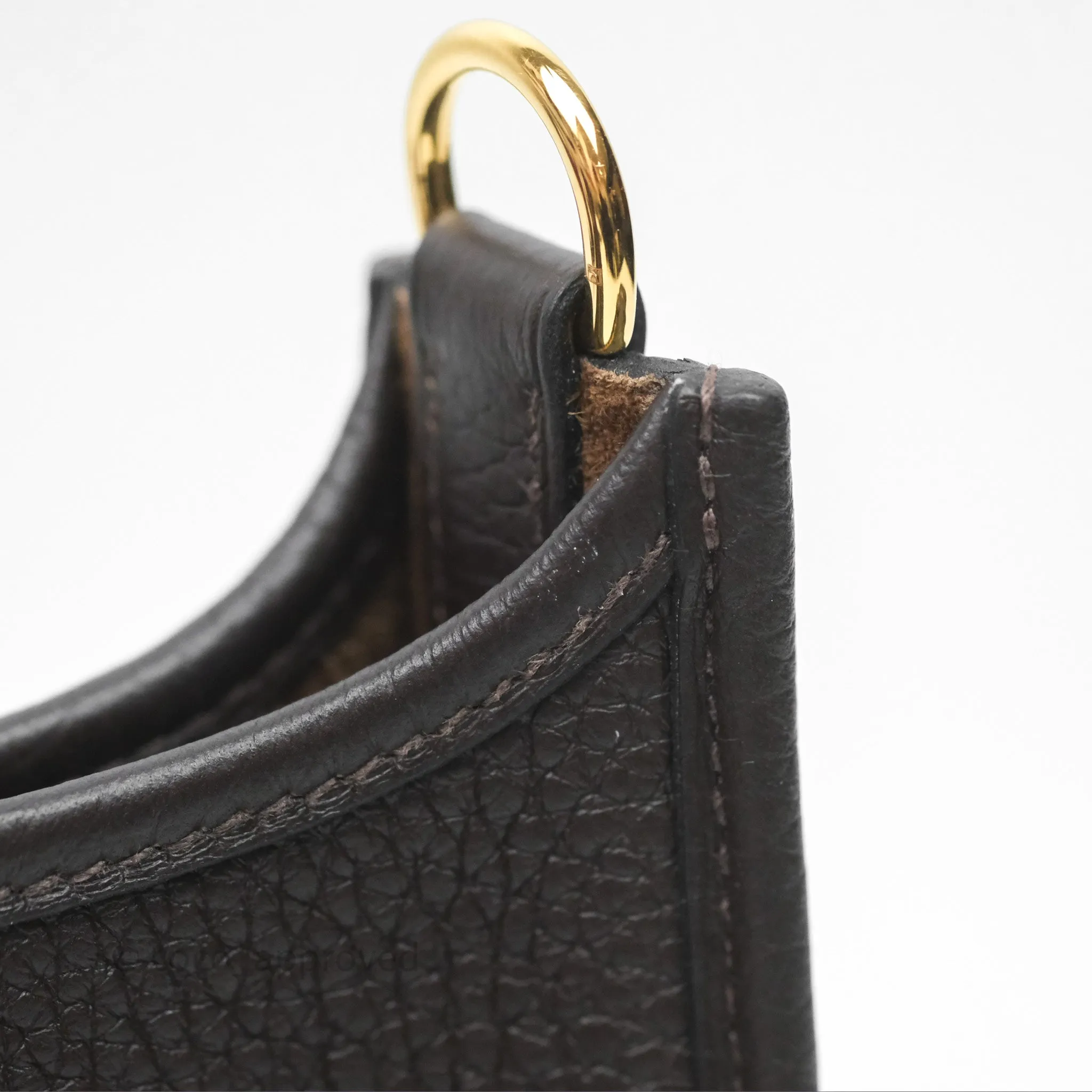 Herms Mini Evelyne 16 Ebene 46 Clemence Gold Hardware