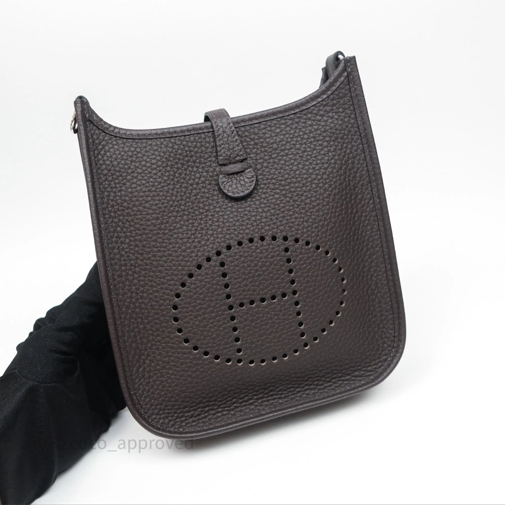 Herms Mini Evelyne 16 Ebene 46 Clemence Sliver Hardware