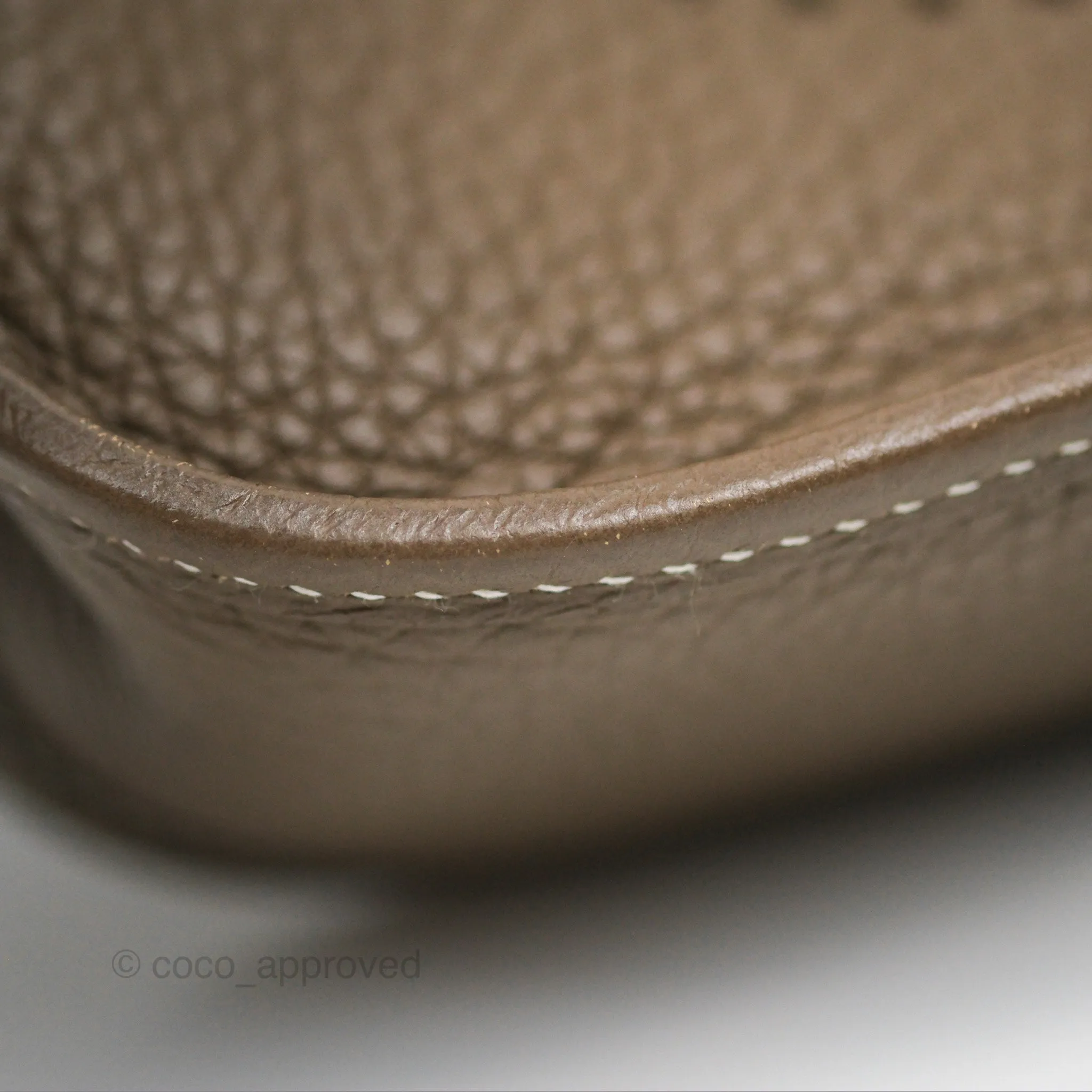 Herms Mini Evelyne 16 Etoupe 18 Clemence Palladium Hardware with Bleu Indigo Strap