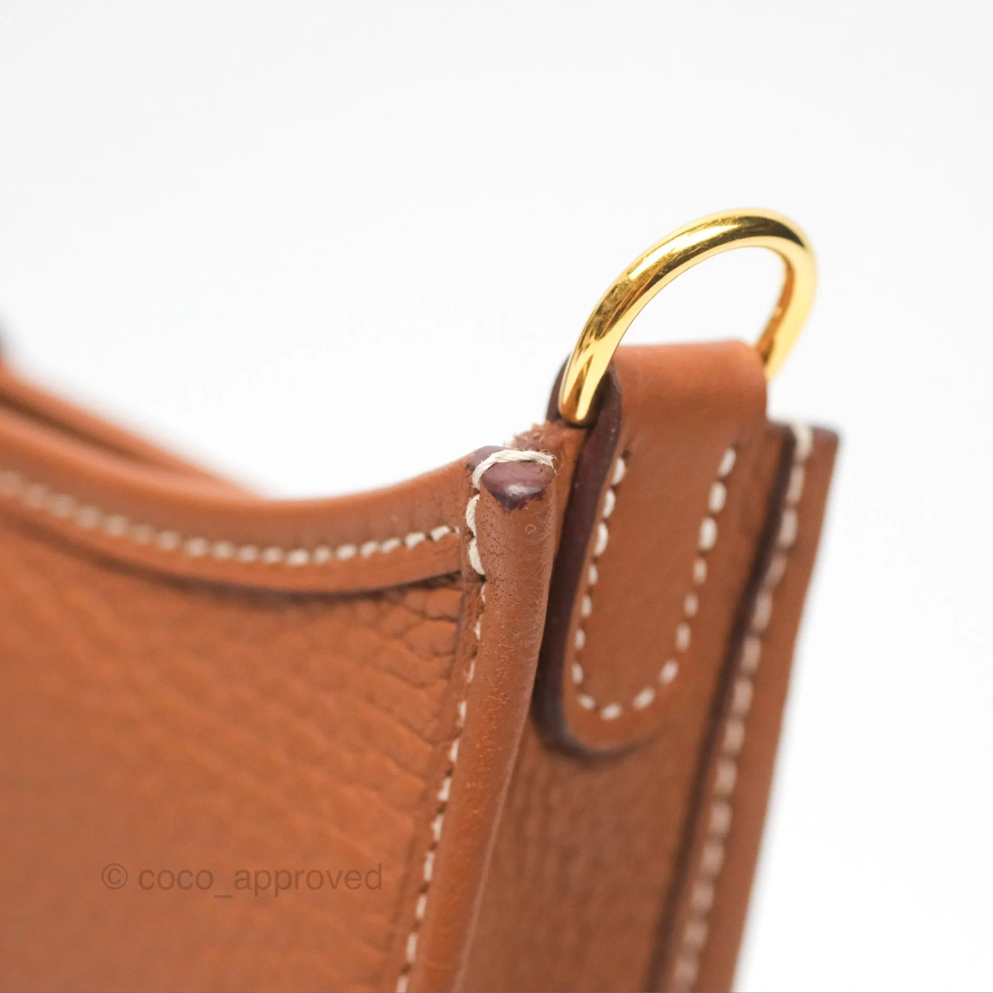 Herms Mini Evelyne 16 Gold Clemence Gold Hardware