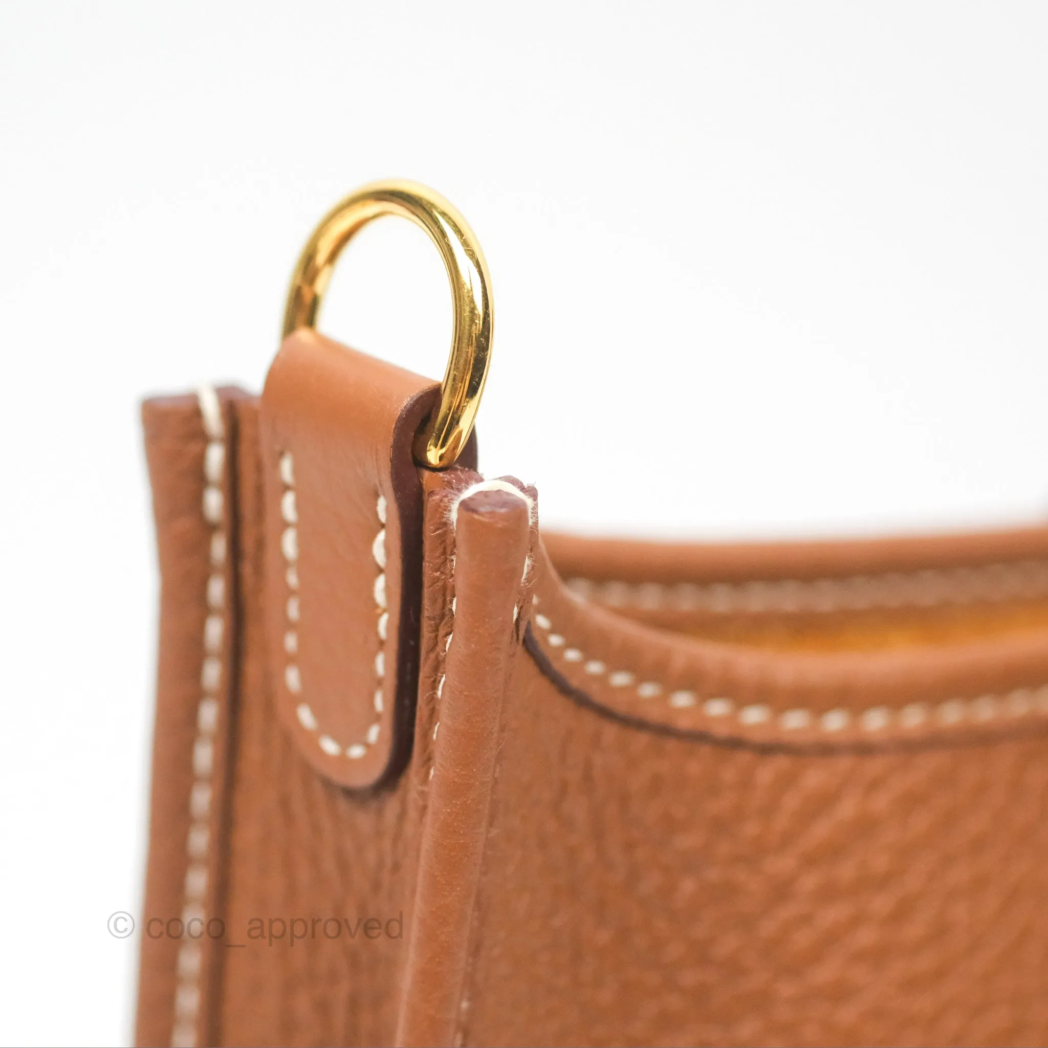Herms Mini Evelyne 16 Gold Clemence Gold Hardware