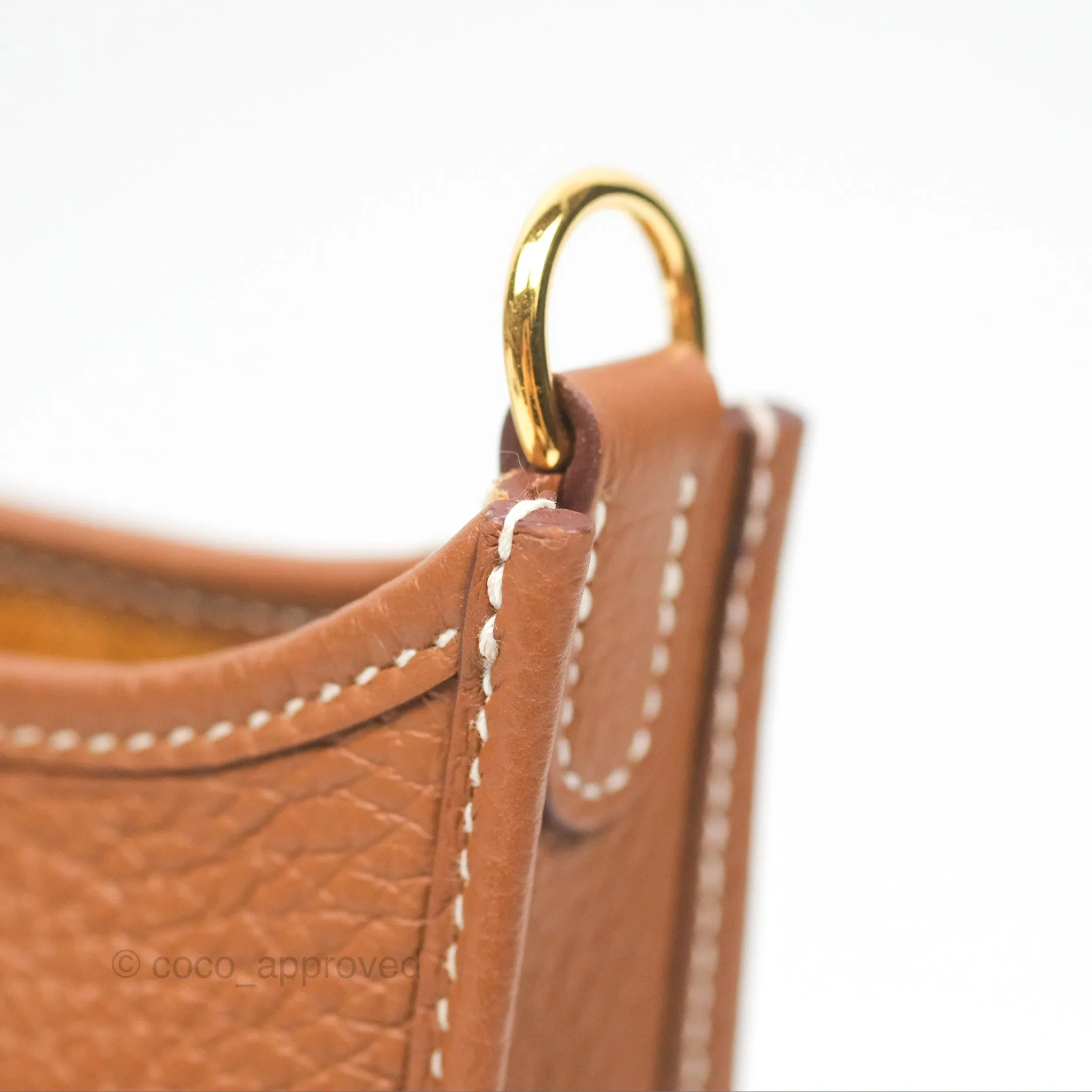Herms Mini Evelyne 16 Gold Clemence Gold Hardware