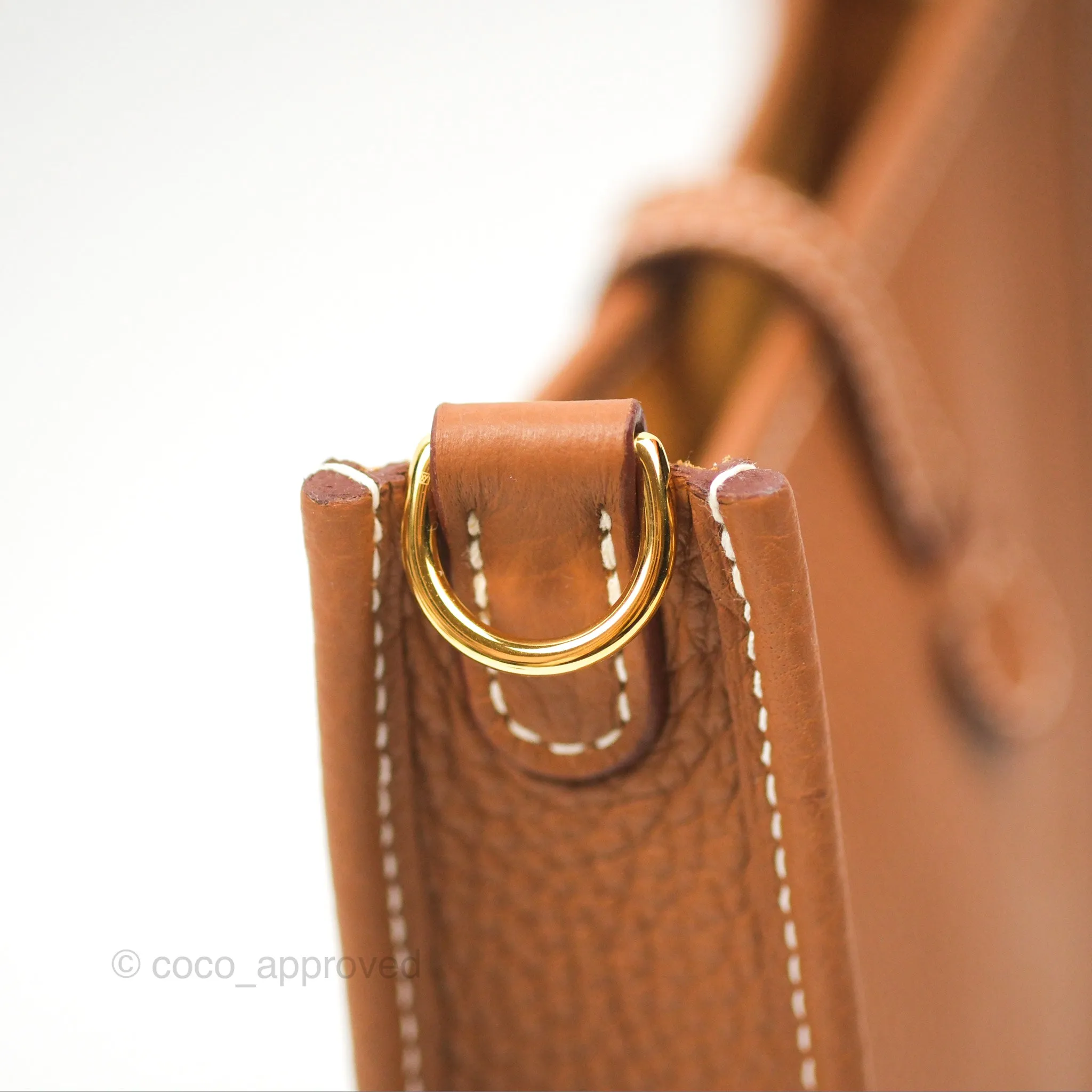 Herms Mini Evelyne 16 Gold Clemence Gold Hardware