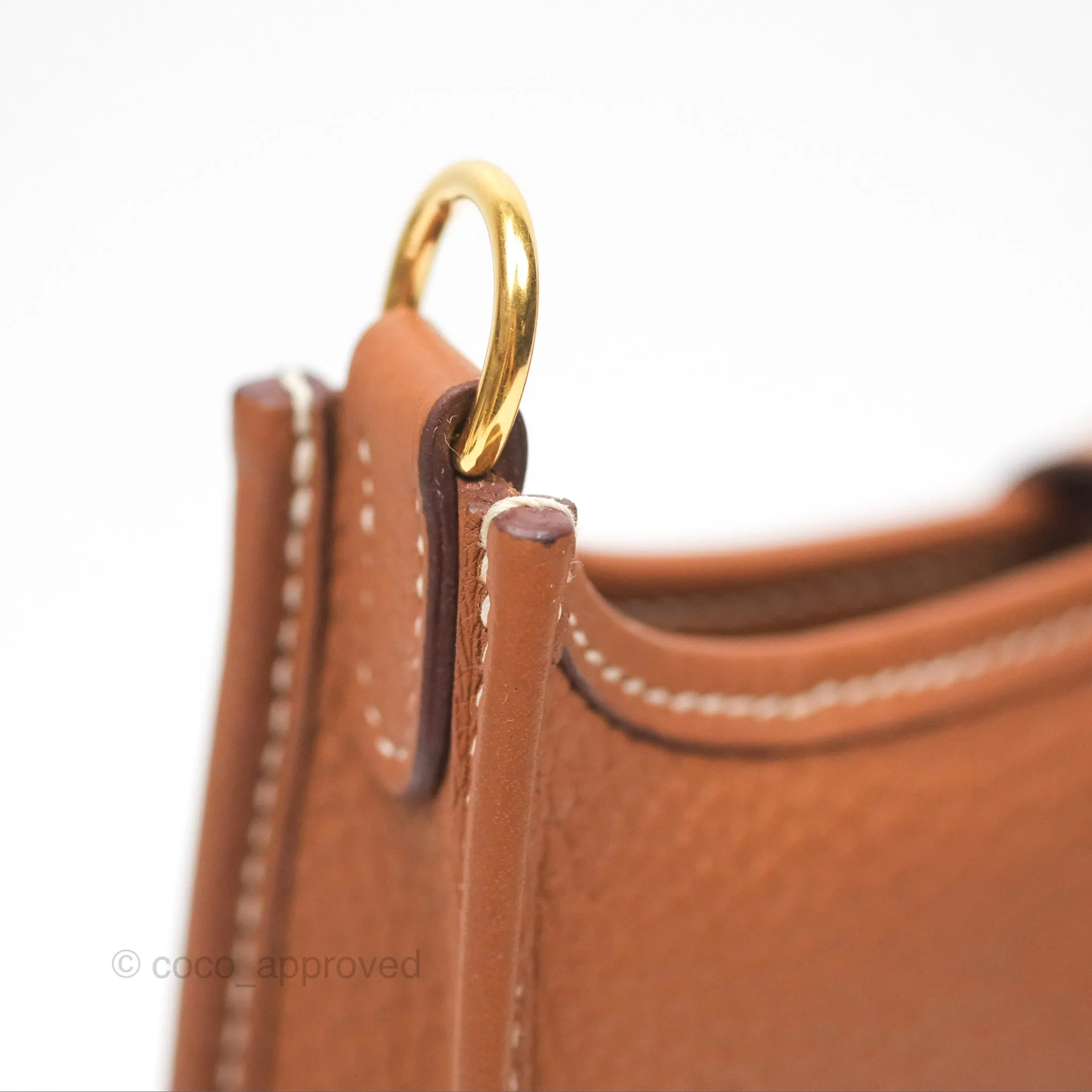 Herms Mini Evelyne 16 Gold Clemence Gold Hardware
