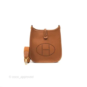 Herms Mini Evelyne 16 Gold Clemence Gold Hardware