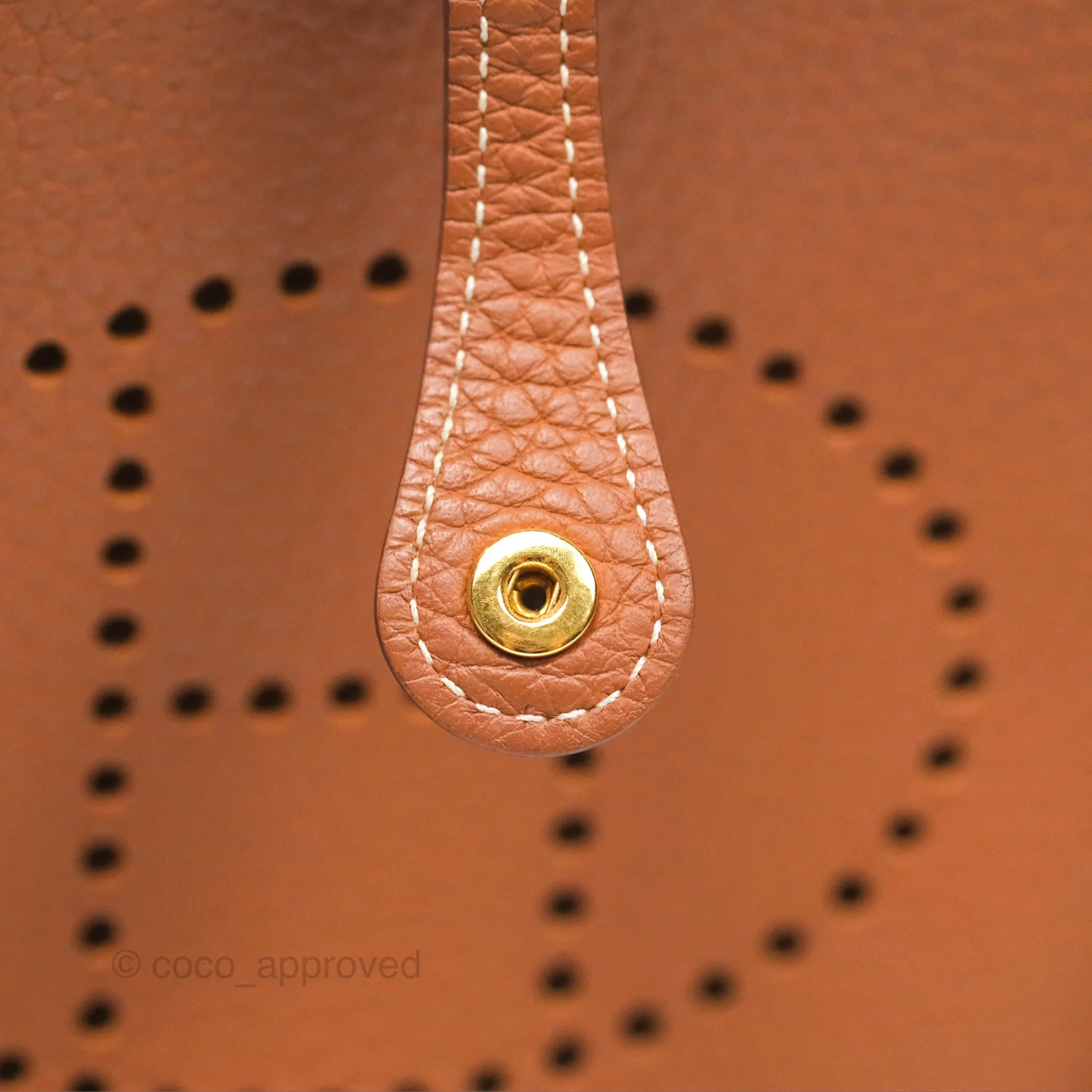 Herms Mini Evelyne 16 Gold Clemence Gold Hardware