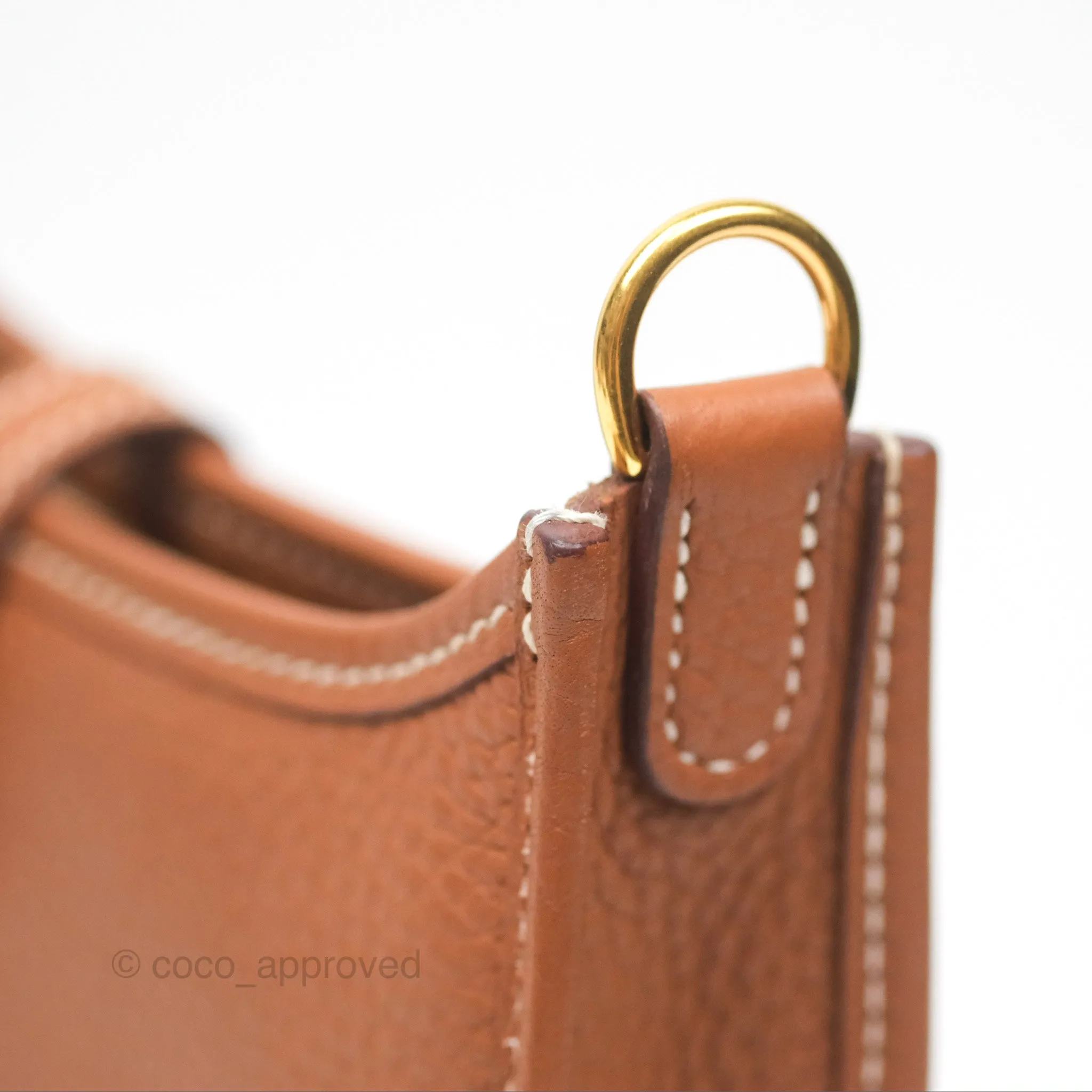 Herms Mini Evelyne 16 Gold Clemence Gold Hardware