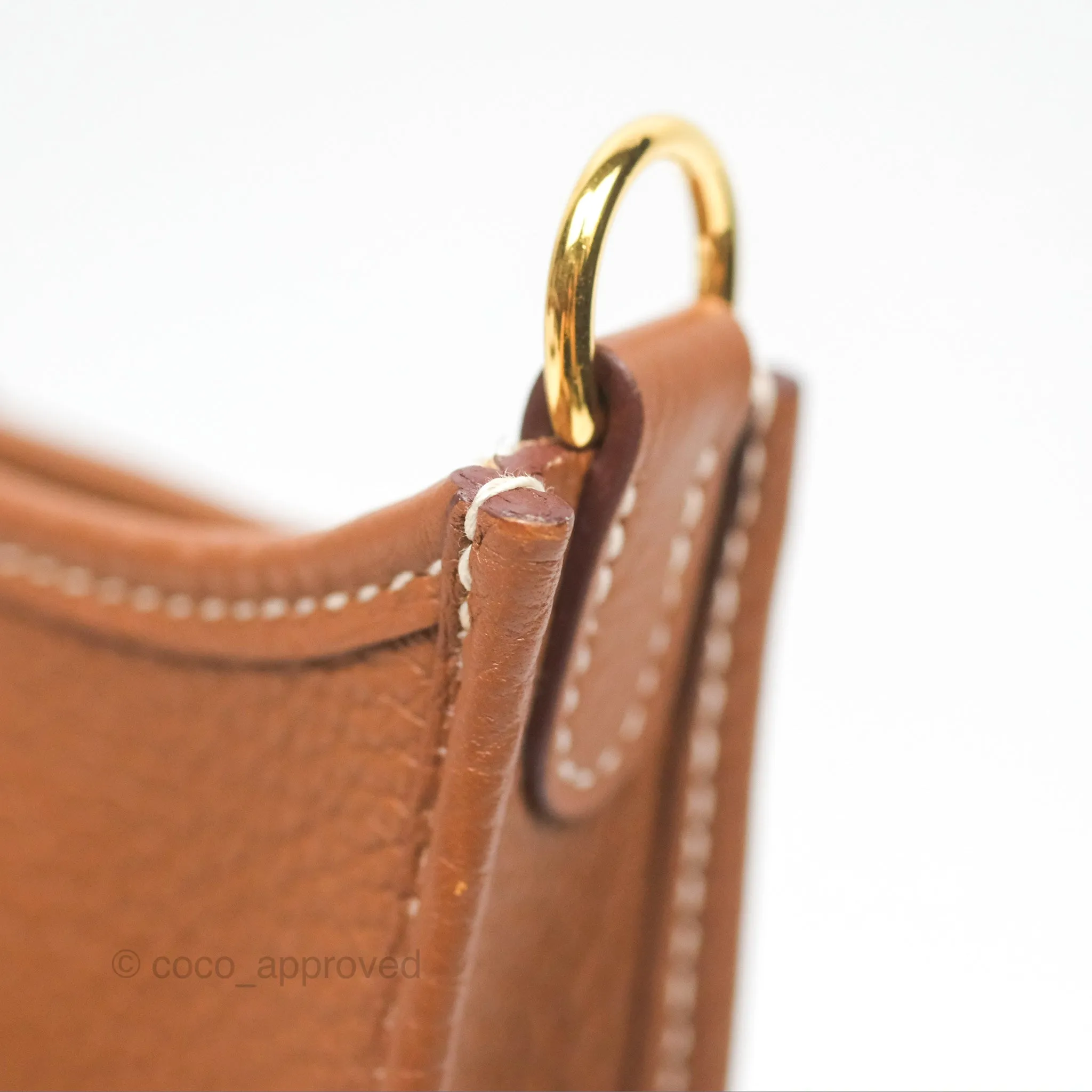Herms Mini Evelyne 16 Gold Clemence Gold Hardware
