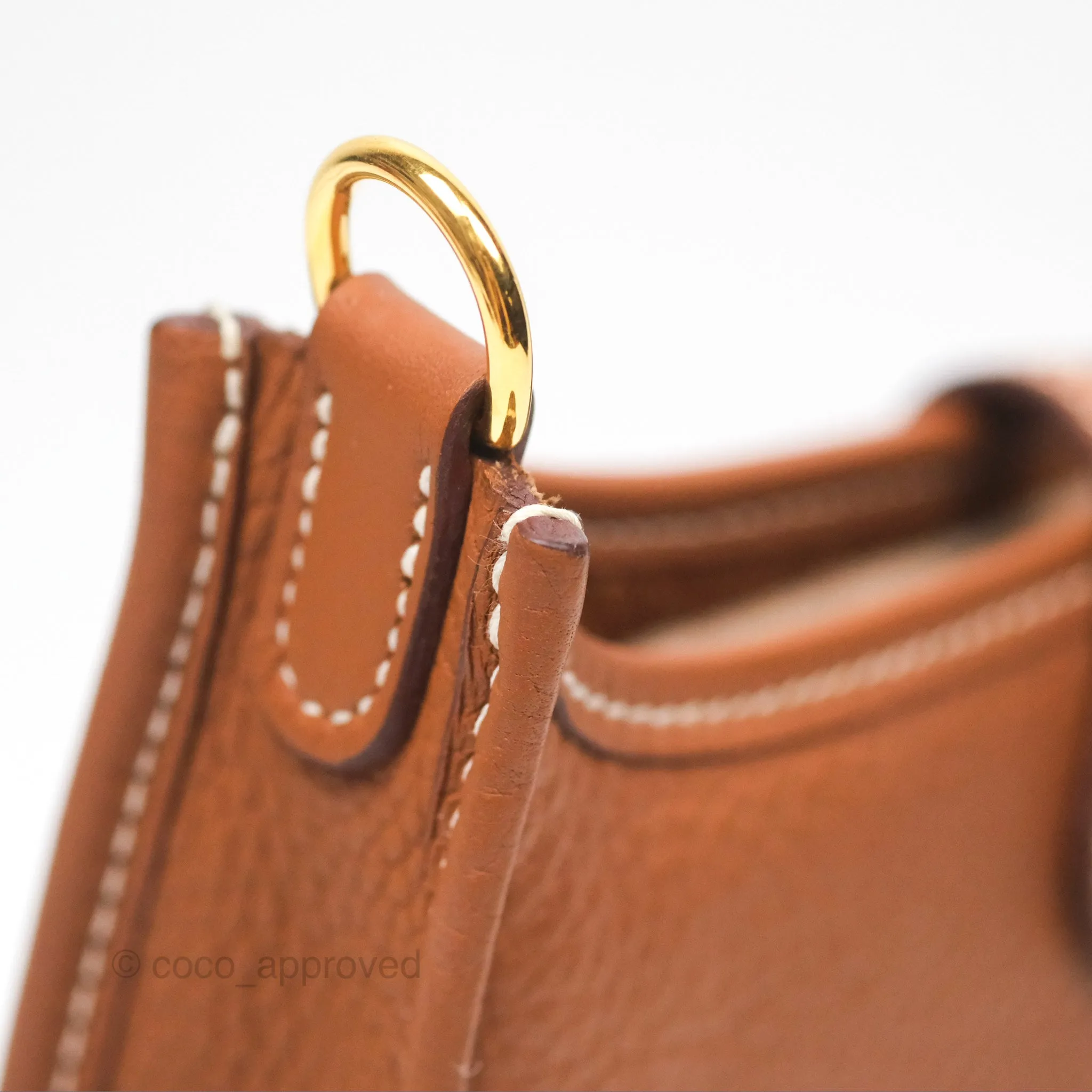 Herms Mini Evelyne 16 Gold Clemence Gold Hardware