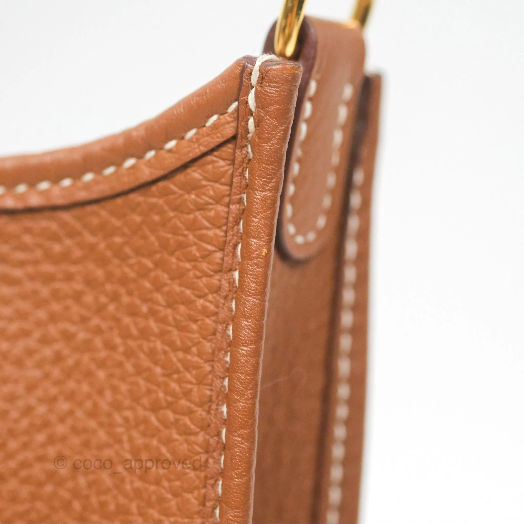 Herms Mini Evelyne 16 Gold Clemence Gold Hardware