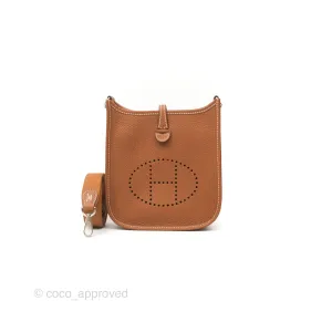 Herms Mini Evelyne 16 Gold Clemence Palladium Hardware