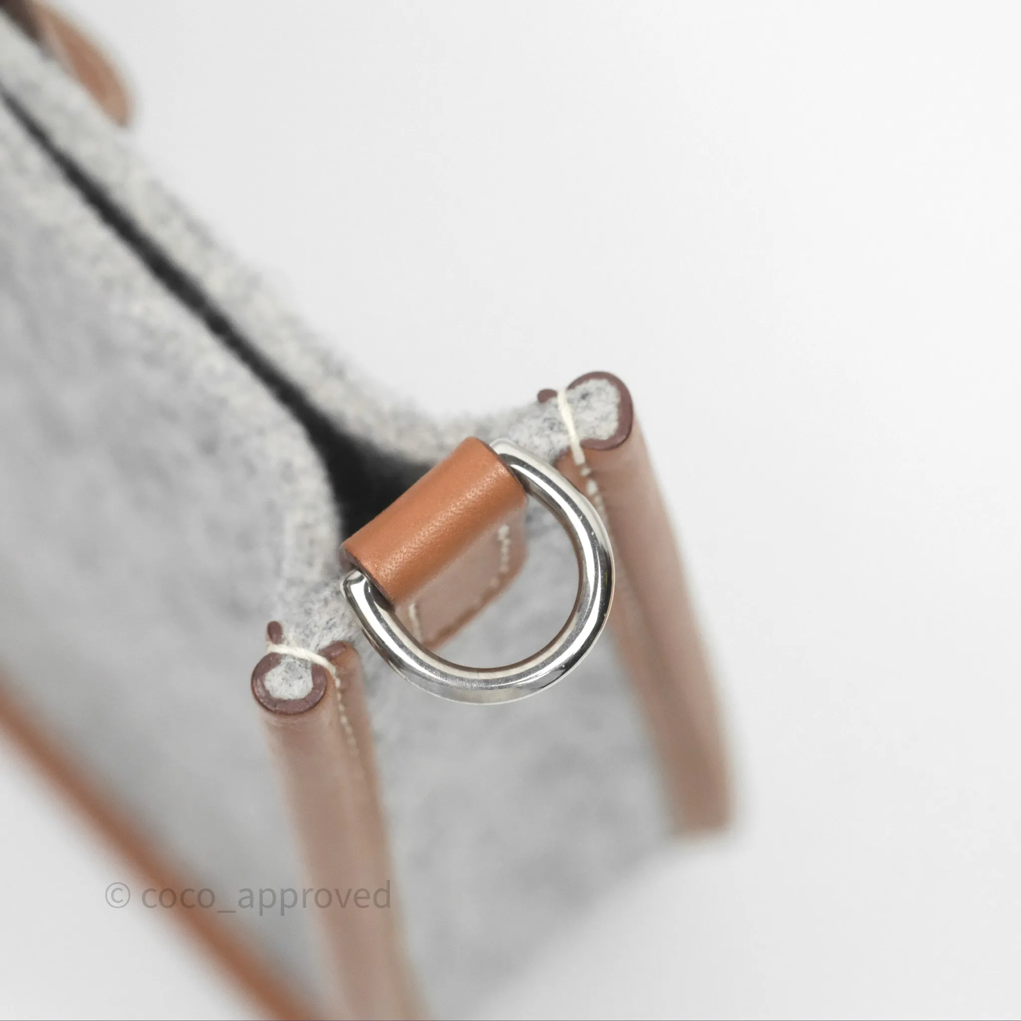 Herms Mini Evelyne 16 Gris Clair/ Gold Wool Feutre Swift Palladium Hardware
