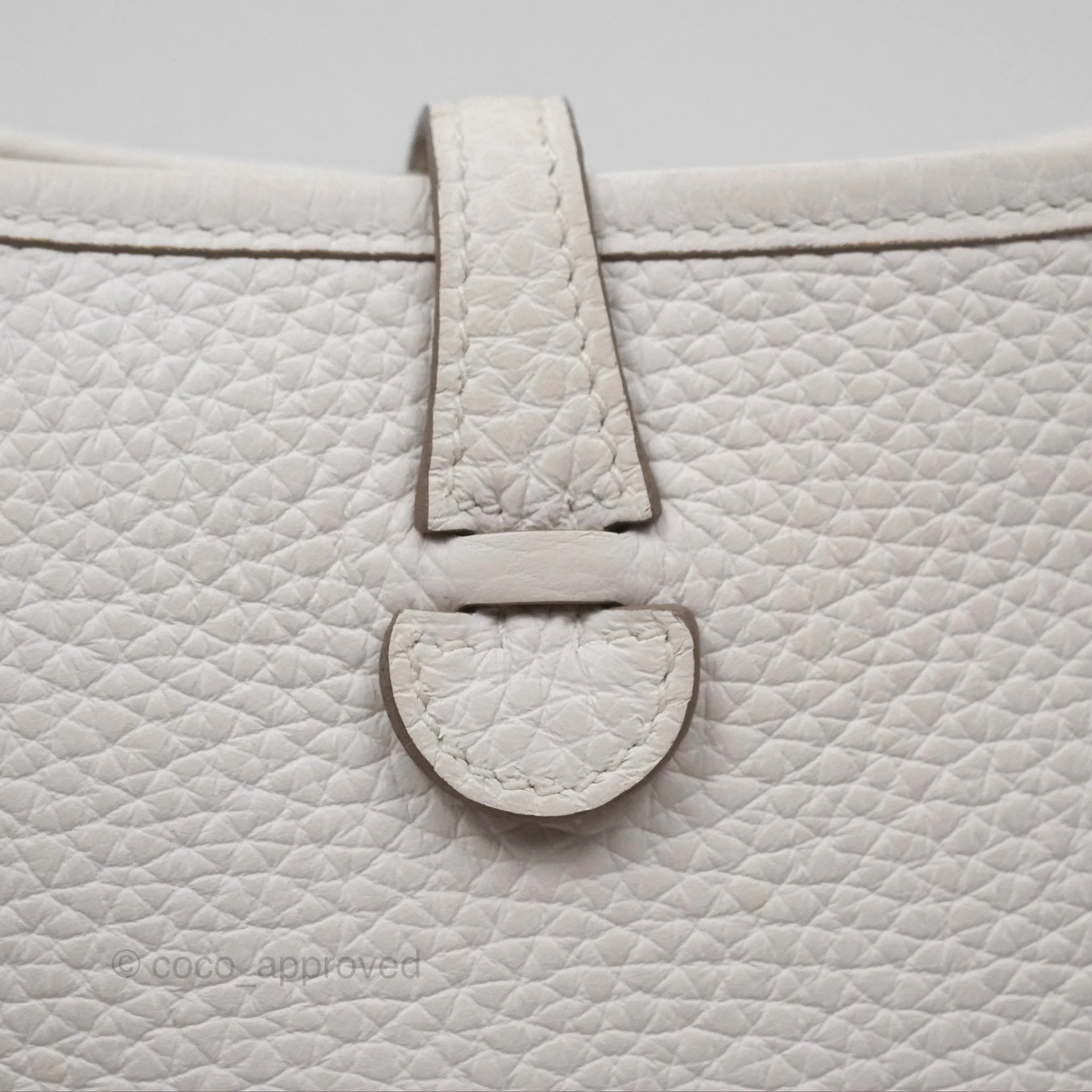 Herms Mini Evelyne 16 Gris Pale M4 Clemence Gold Hardware
