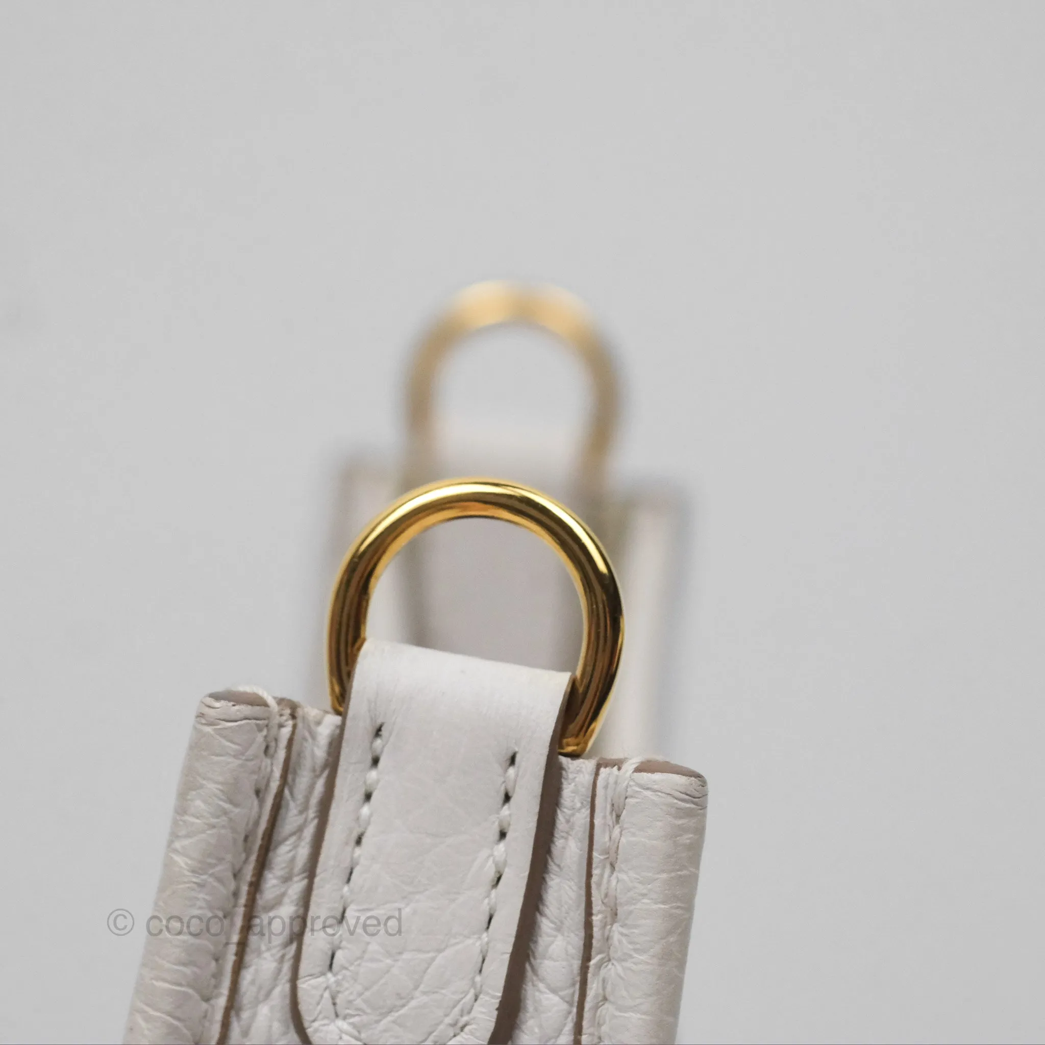 Herms Mini Evelyne 16 Gris Pale M4 Clemence Gold Hardware