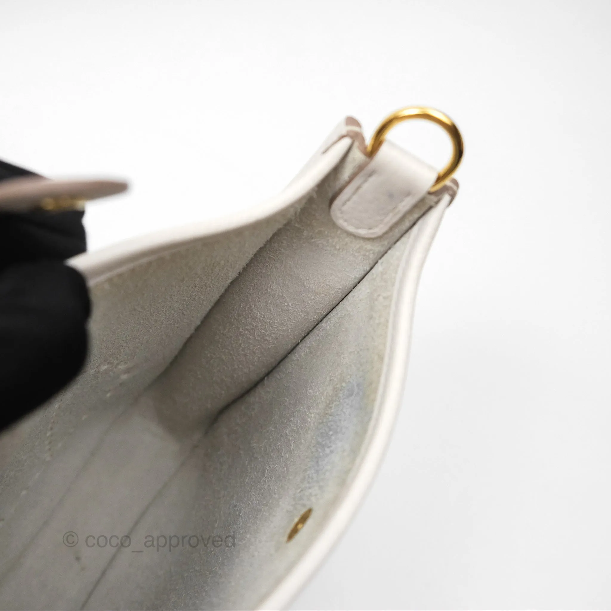 Herms Mini Evelyne 16 Gris Pale M4 Clemence Gold Hardware