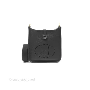 Herms Mini Evelyne 16 Noir 89 Clemence Gold Hardware