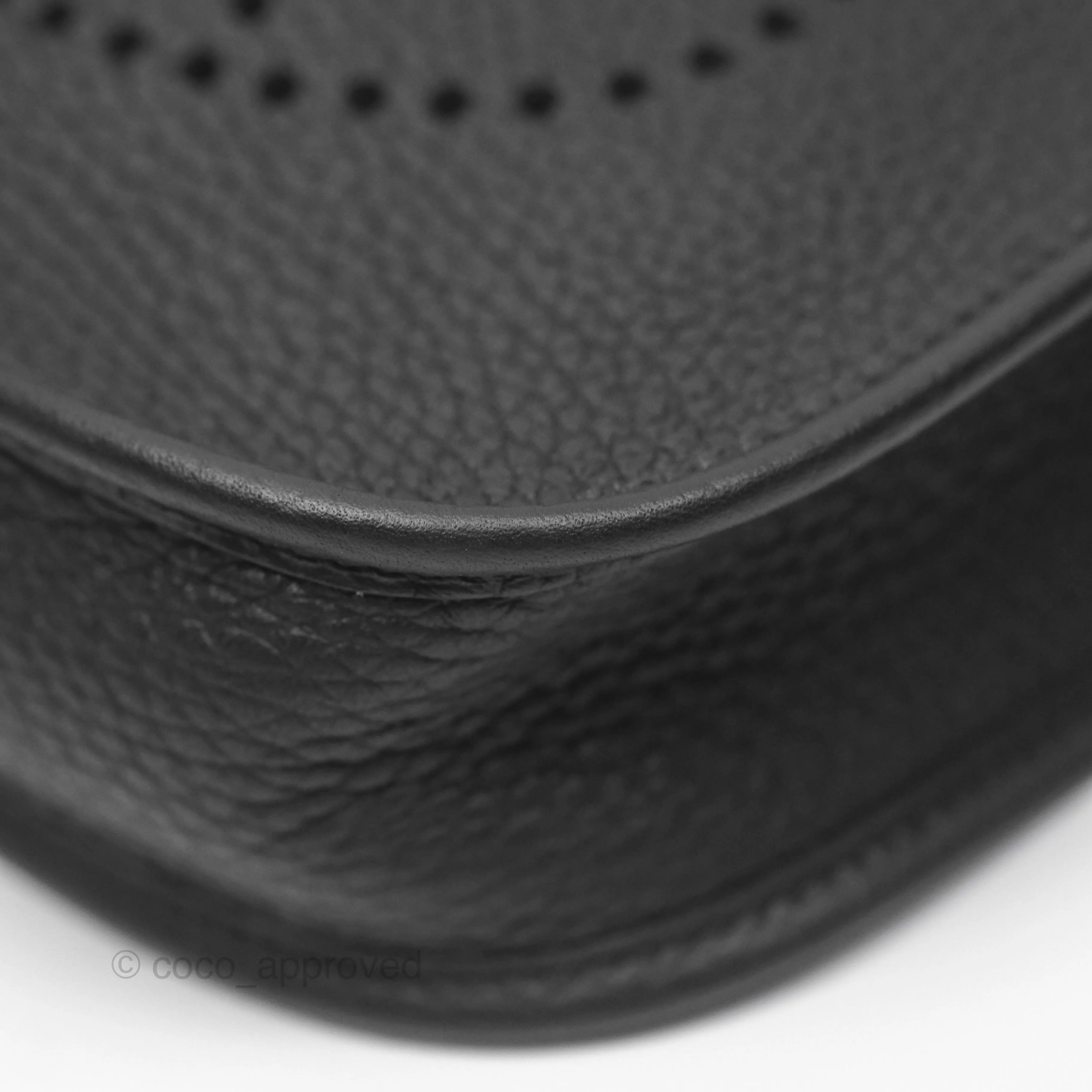 Herms Mini Evelyne 16 Noir 89 Clemence Palladium Hardware