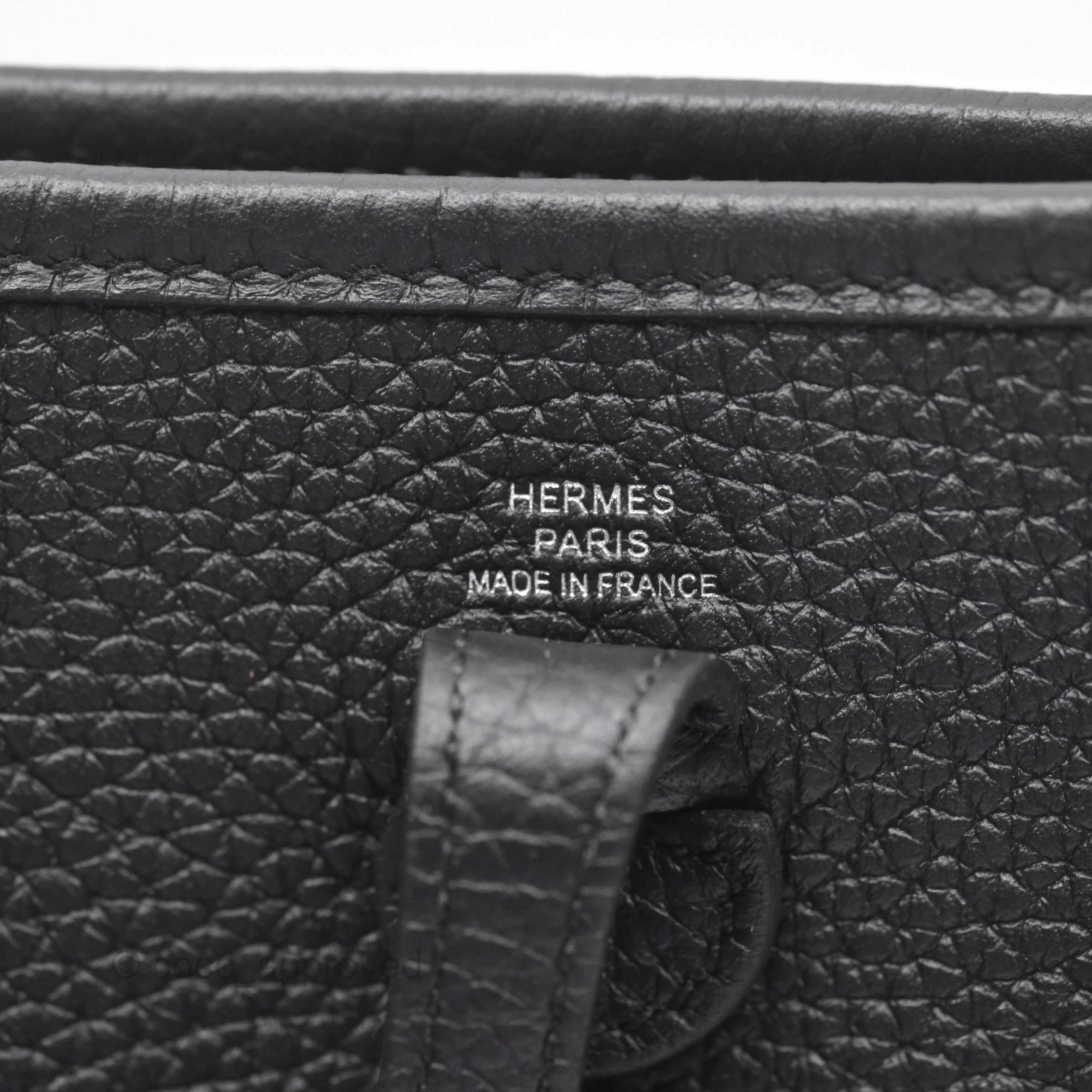 Herms Mini Evelyne 16 Noir 89 Clemence Palladium Hardware