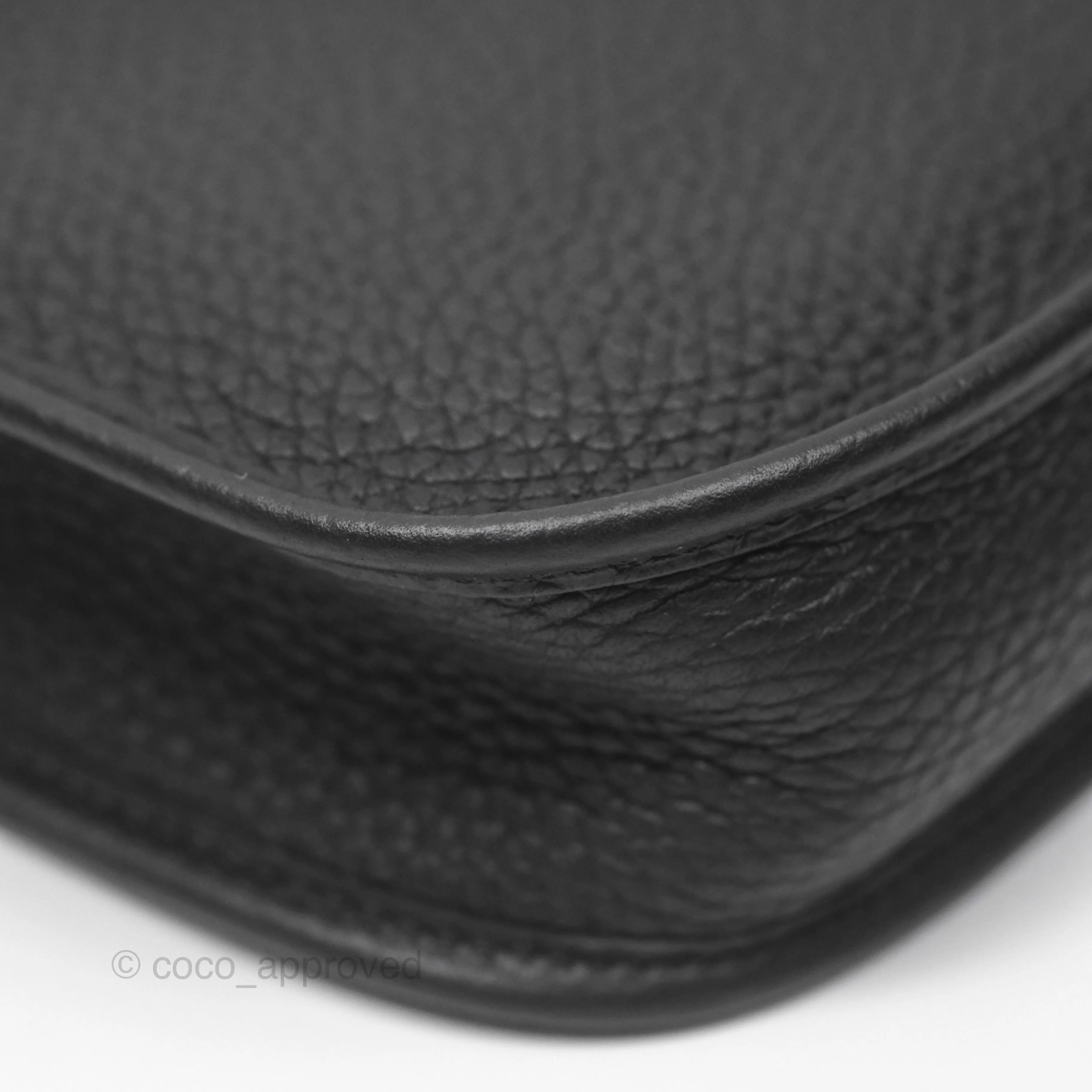 Herms Mini Evelyne 16 Noir 89 Clemence Palladium Hardware