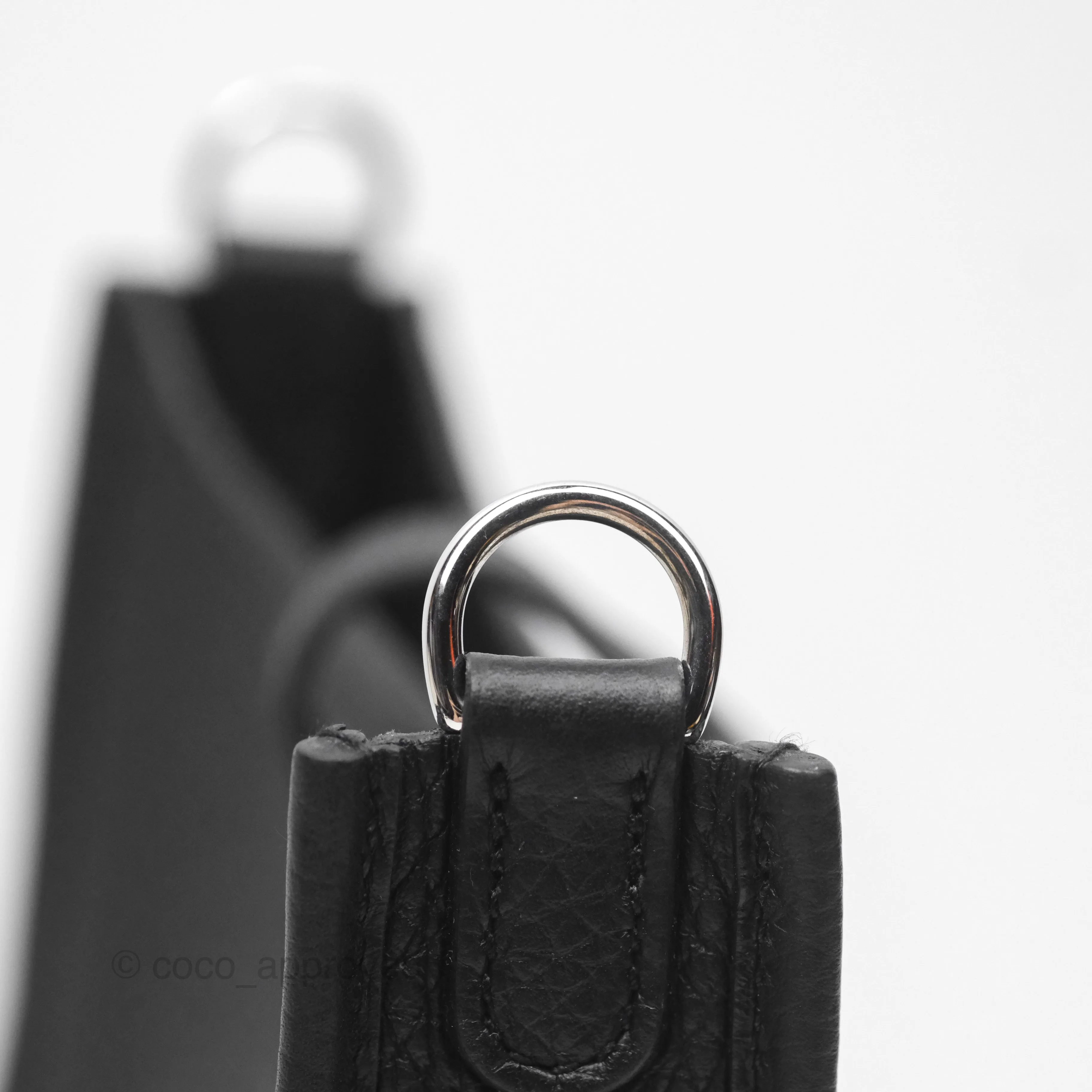 Herms Mini Evelyne 16 Noir 89 Clemence Palladium Hardware