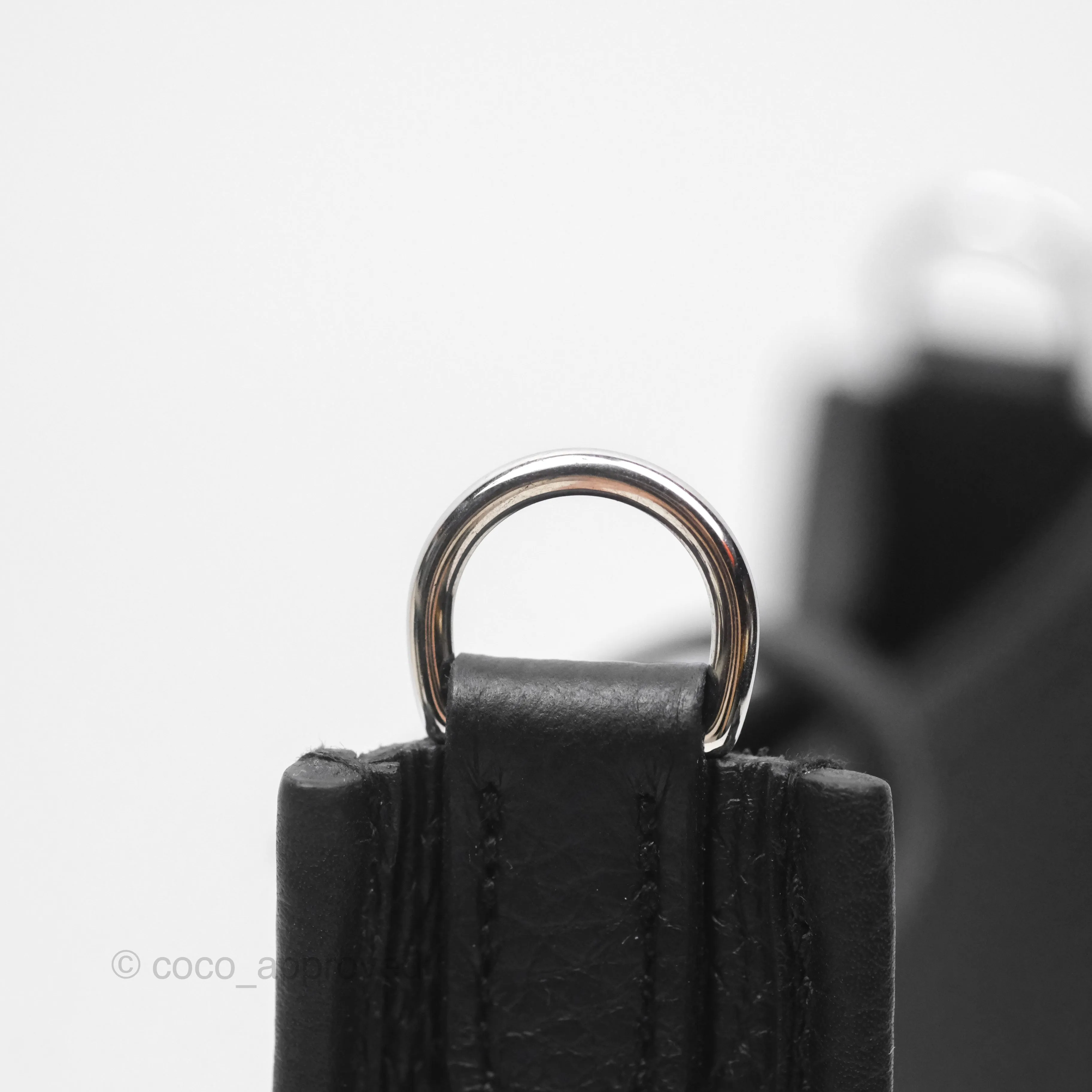 Herms Mini Evelyne 16 Noir 89 Clemence Palladium Hardware