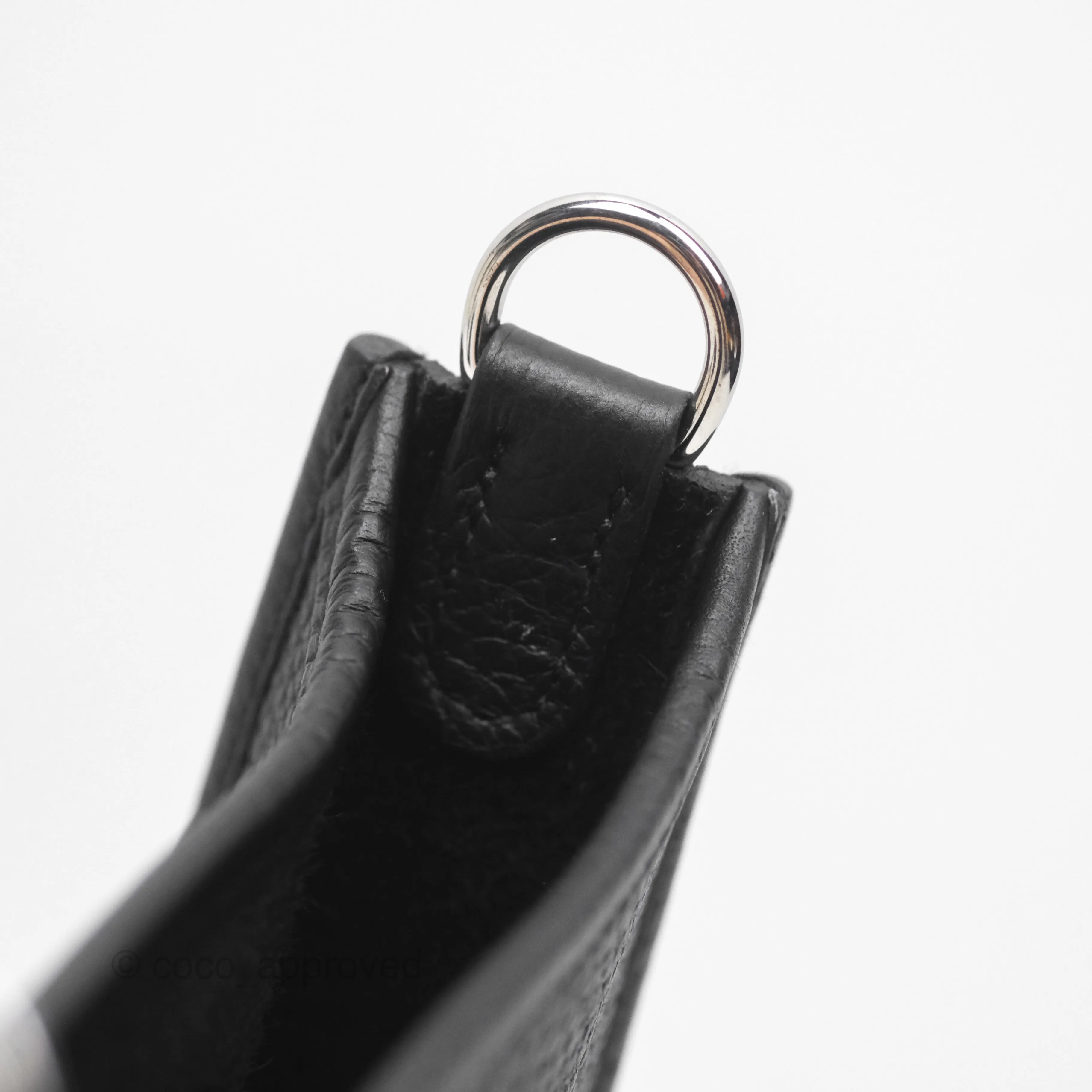 Herms Mini Evelyne 16 Noir 89 Clemence Palladium Hardware