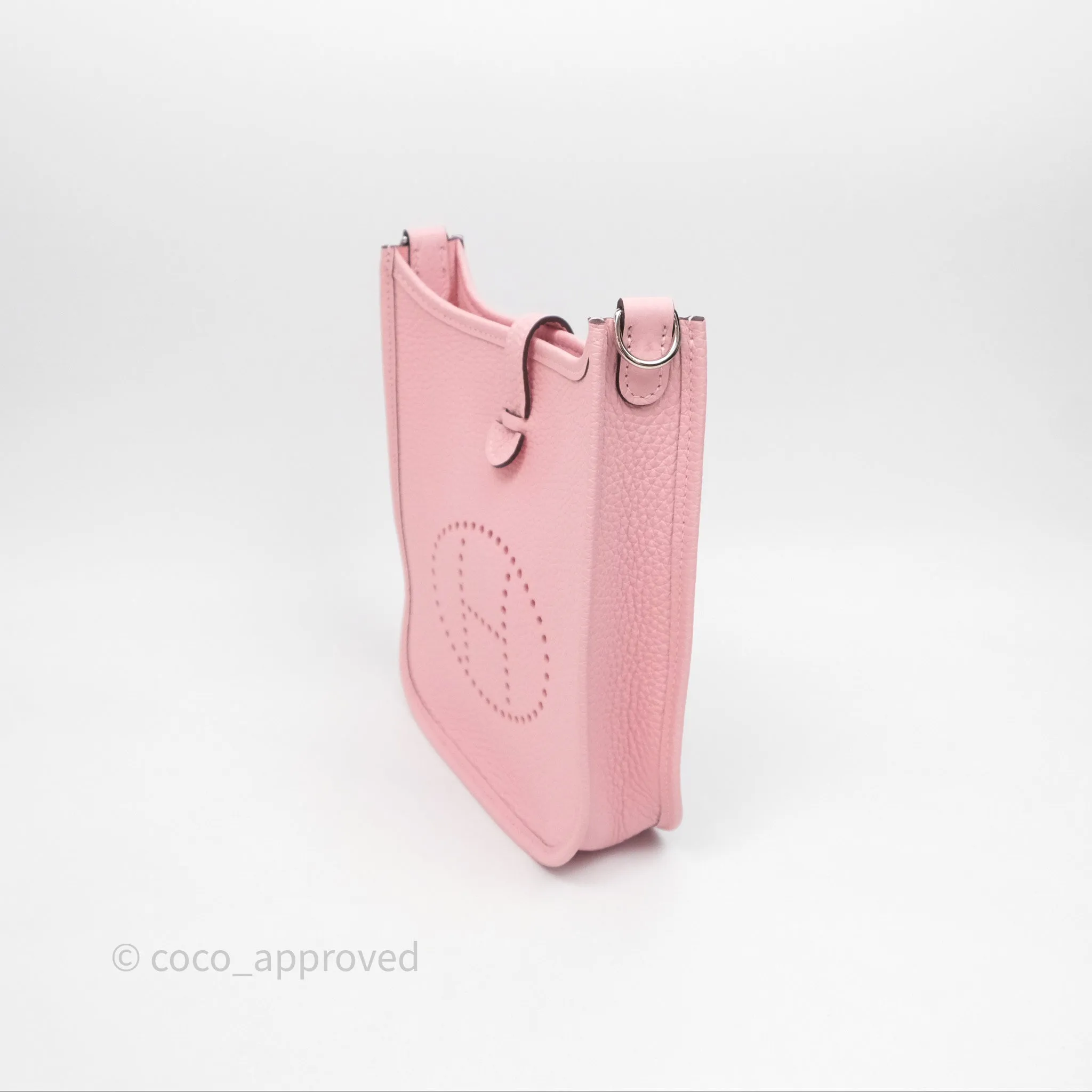 Herms Mini Evelyne 16 Sakura/Rose Clemence Palladium Hardware