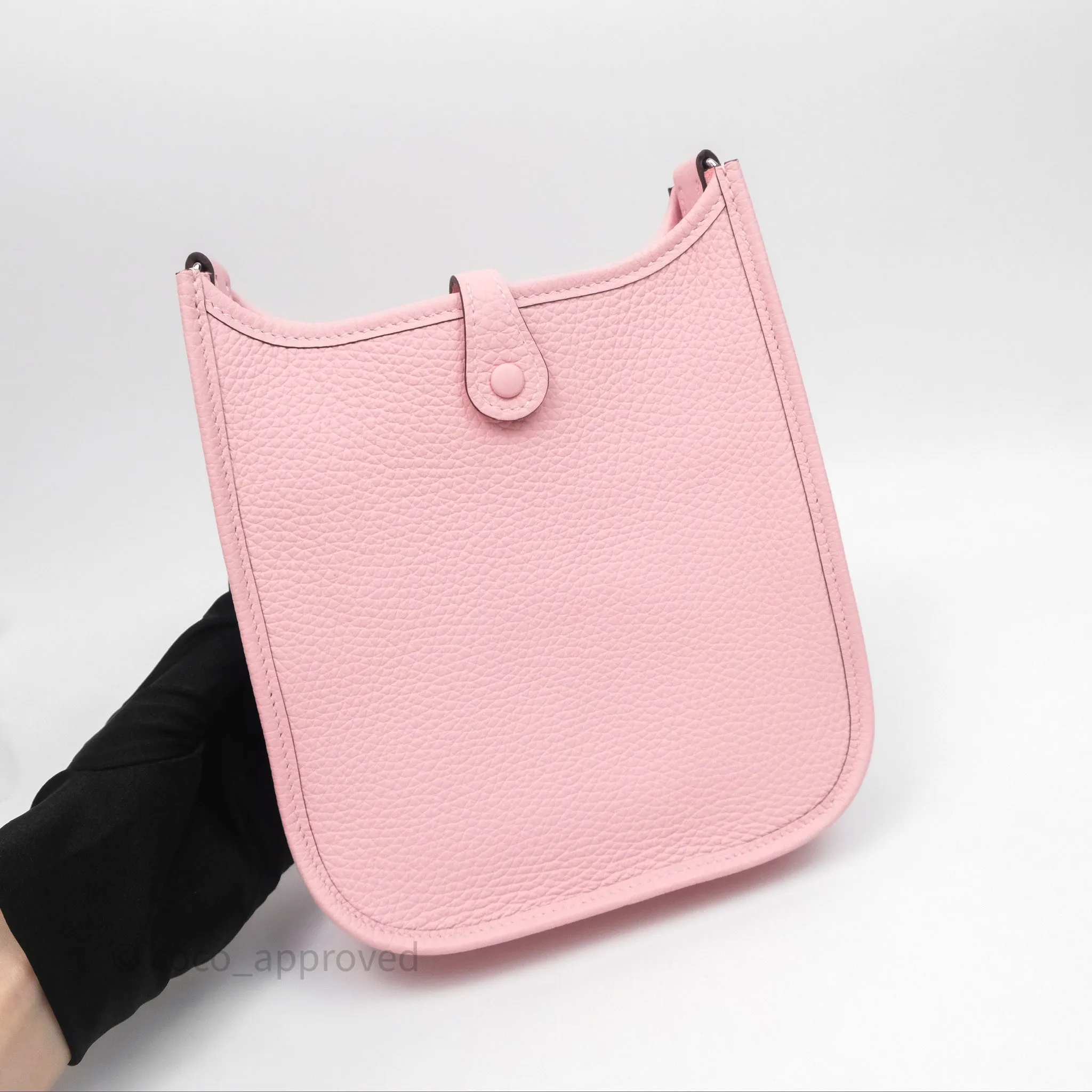 Herms Mini Evelyne 16 Sakura/Rose Clemence Palladium Hardware