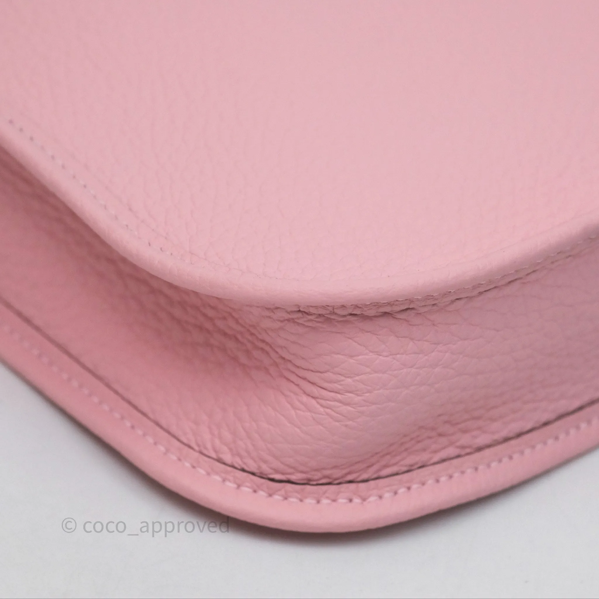 Herms Mini Evelyne 16 Sakura/Rose Clemence Palladium Hardware