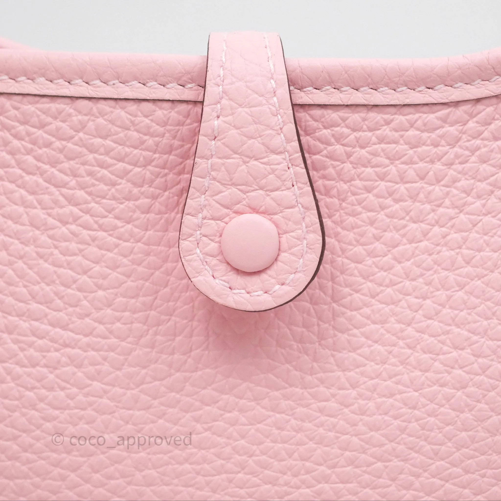 Herms Mini Evelyne 16 Sakura/Rose Clemence Palladium Hardware