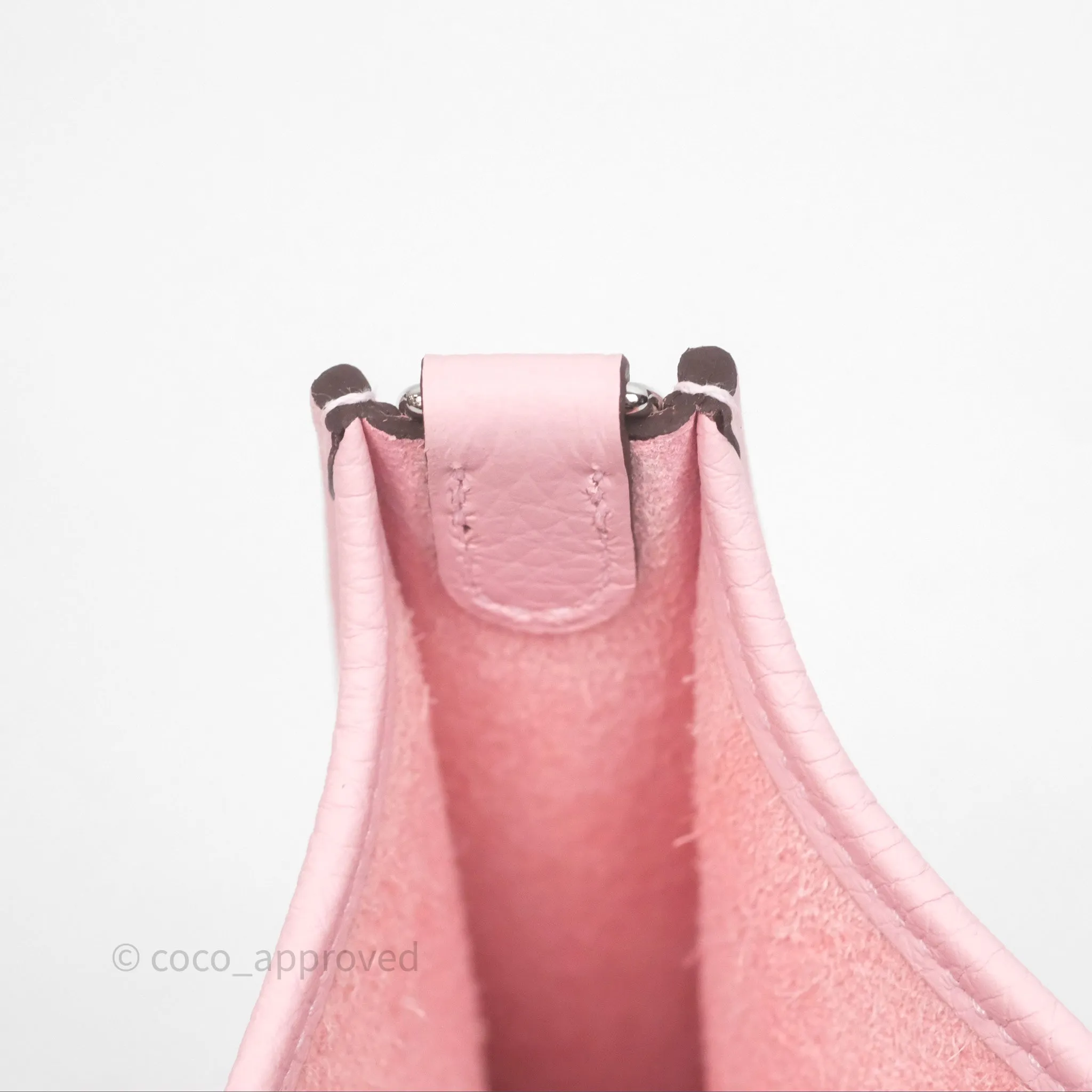 Herms Mini Evelyne 16 Sakura/Rose Clemence Palladium Hardware