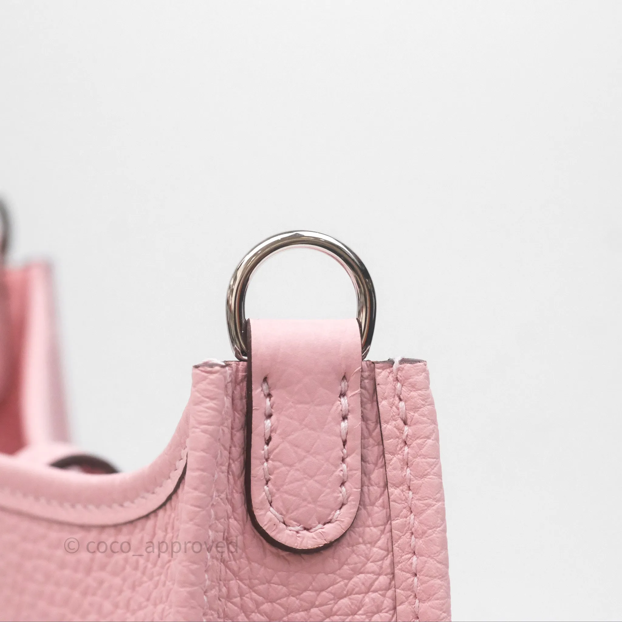 Herms Mini Evelyne 16 Sakura/Rose Clemence Palladium Hardware