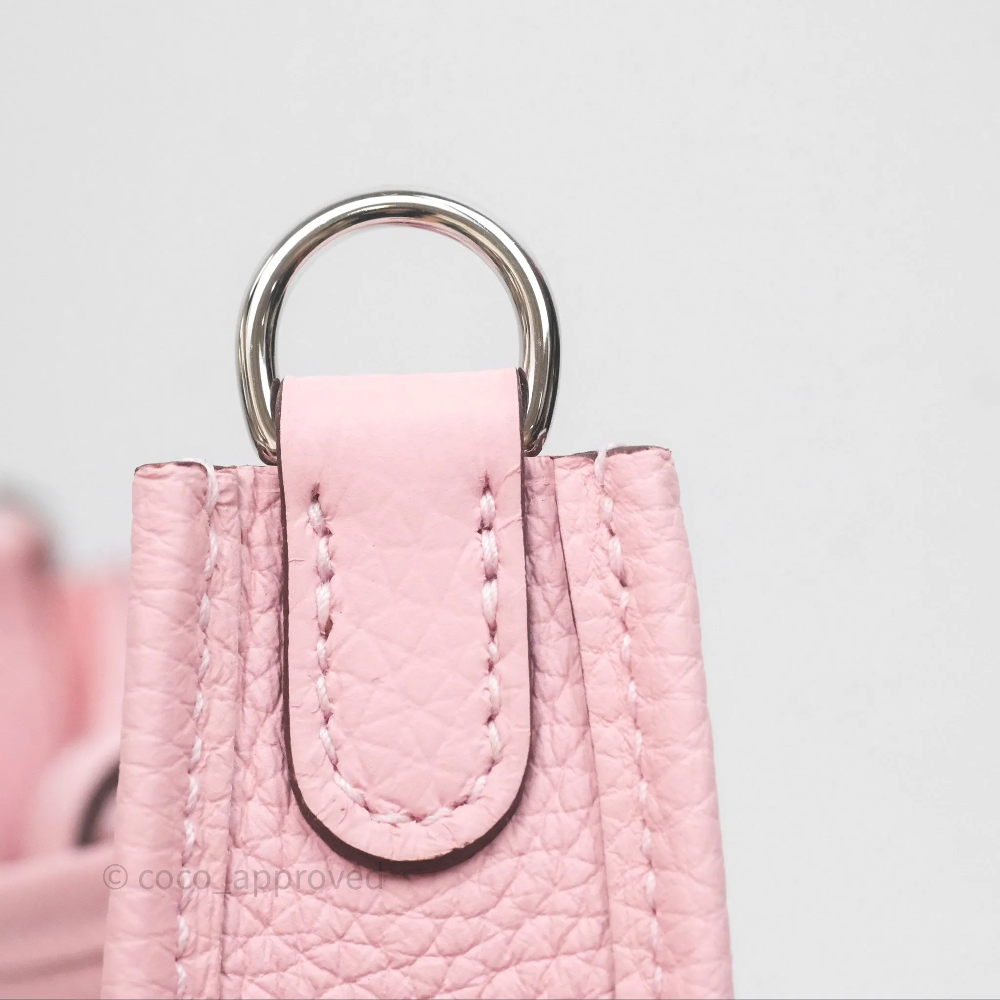 Herms Mini Evelyne 16 Sakura/Rose Clemence Palladium Hardware