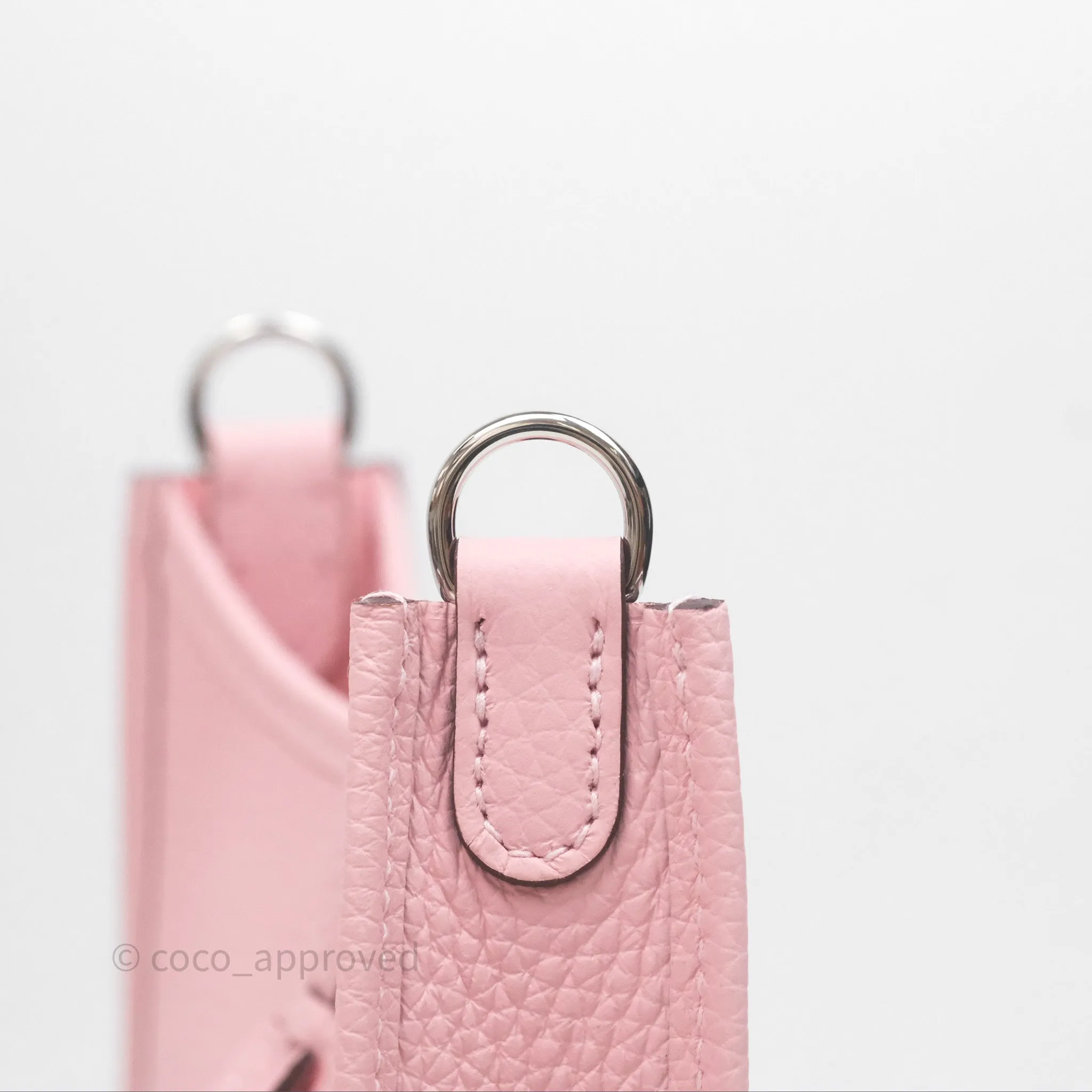 Herms Mini Evelyne 16 Sakura/Rose Clemence Palladium Hardware