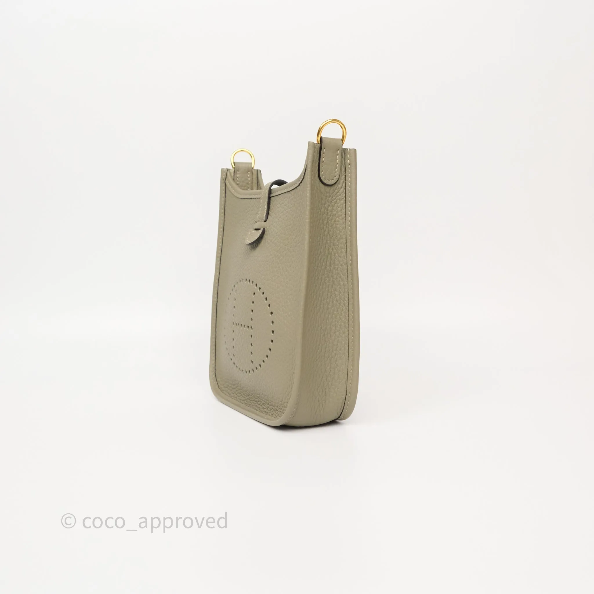 Herms Mini Evelyne 16 Sauge Q1 Clemence Gold Hardware