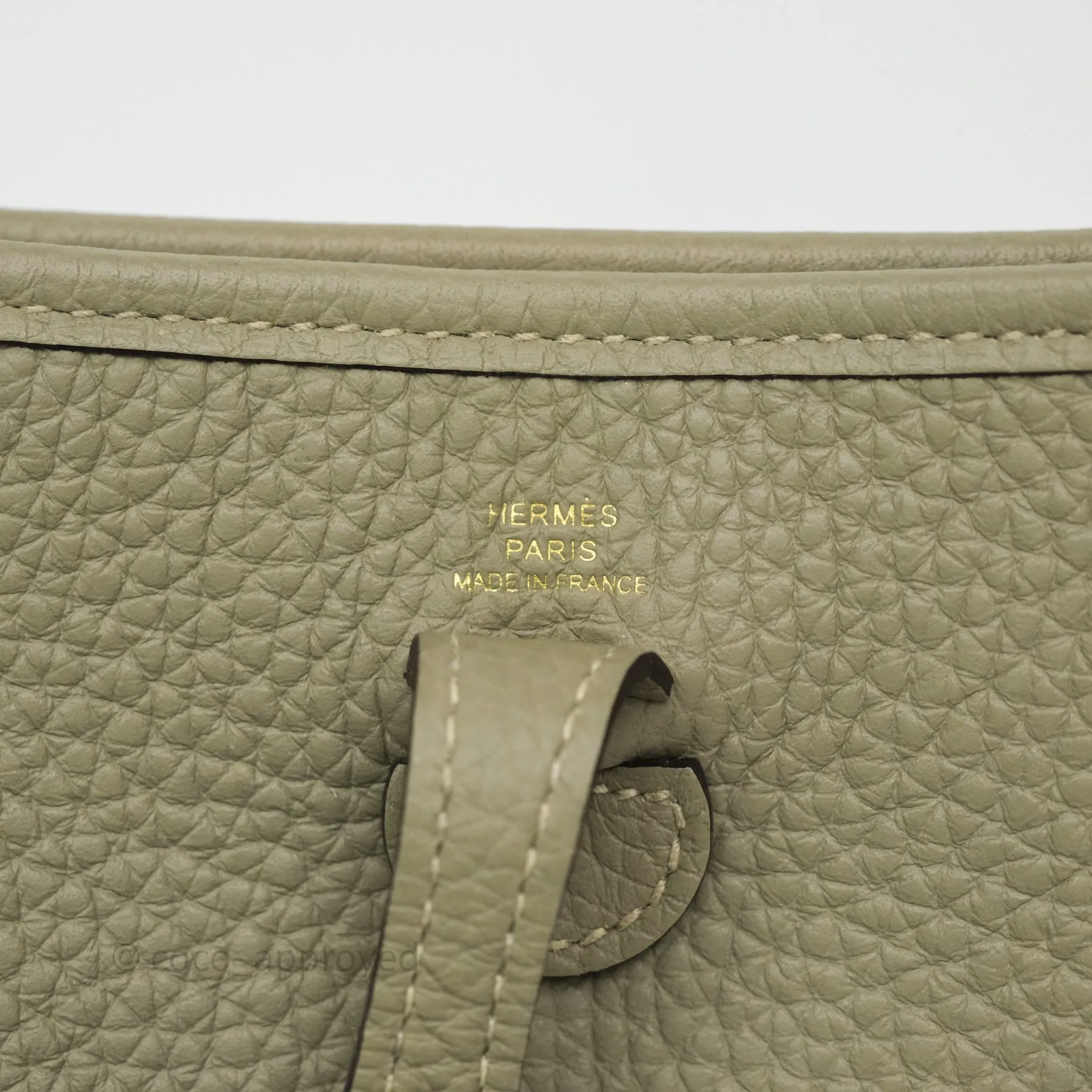 Herms Mini Evelyne 16 Sauge Q1 Clemence Gold Hardware