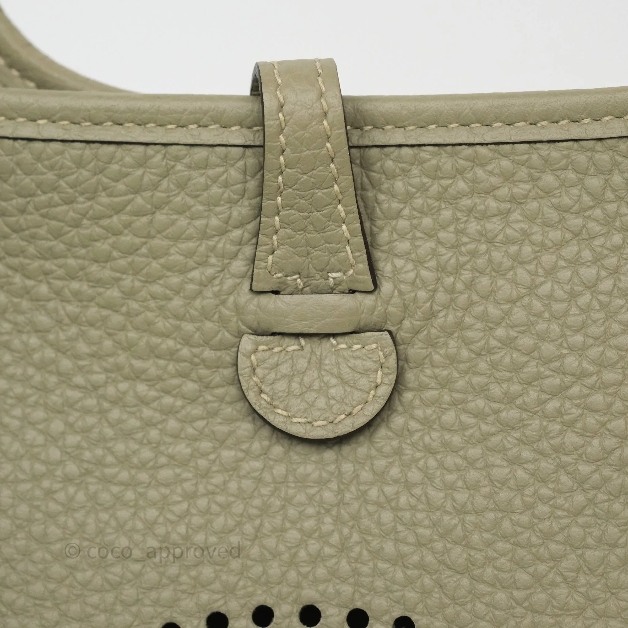 Herms Mini Evelyne 16 Sauge Q1 Clemence Gold Hardware