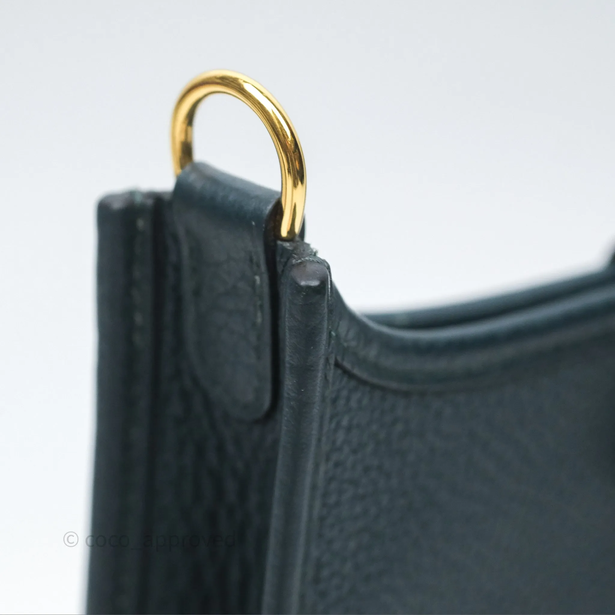Herms Mini Evelyne 16 Vert Cypres 6O Clemence Gold Hardware