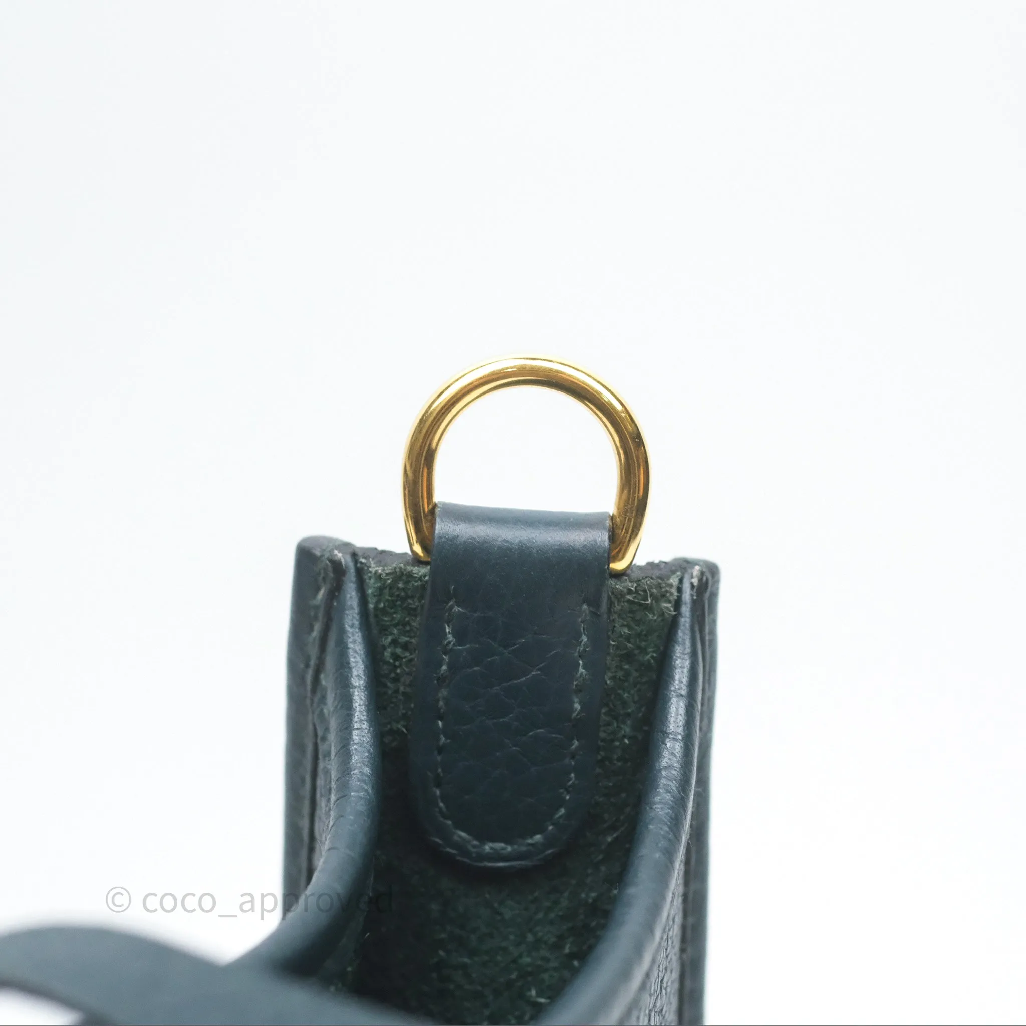 Herms Mini Evelyne 16 Vert Cypres 6O Clemence Gold Hardware