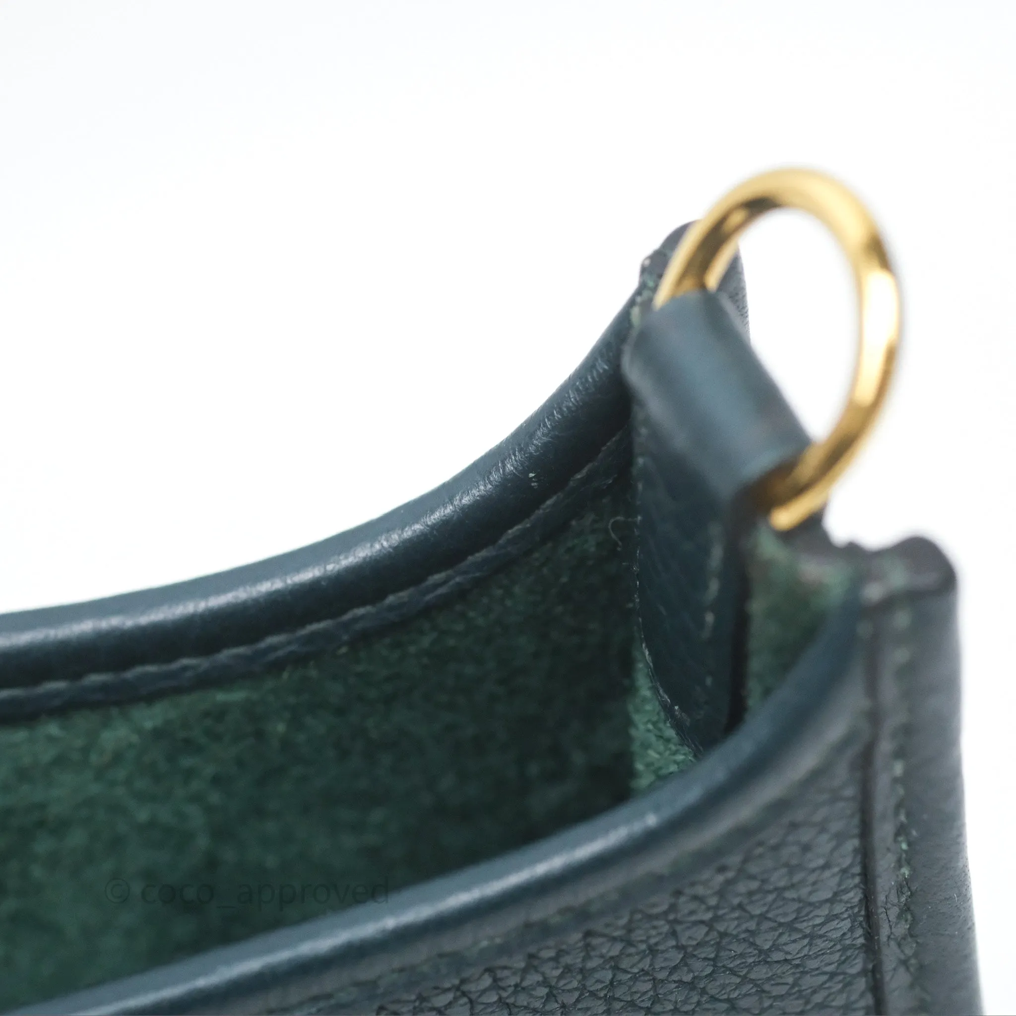 Herms Mini Evelyne 16 Vert Cypres 6O Clemence Gold Hardware