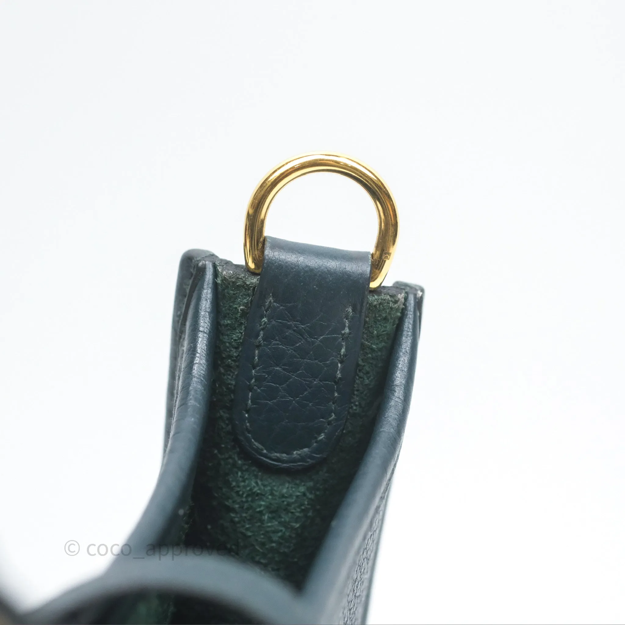 Herms Mini Evelyne 16 Vert Cypres 6O Clemence Gold Hardware