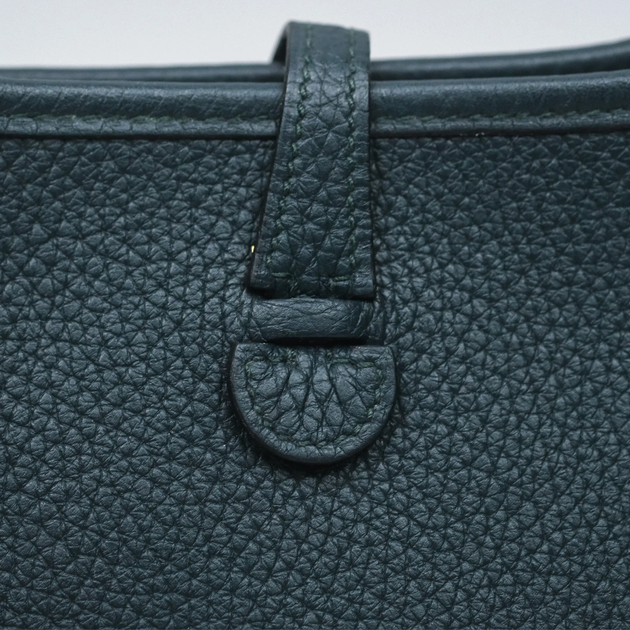 Herms Mini Evelyne 16 Vert Cypres 6O Clemence Gold Hardware