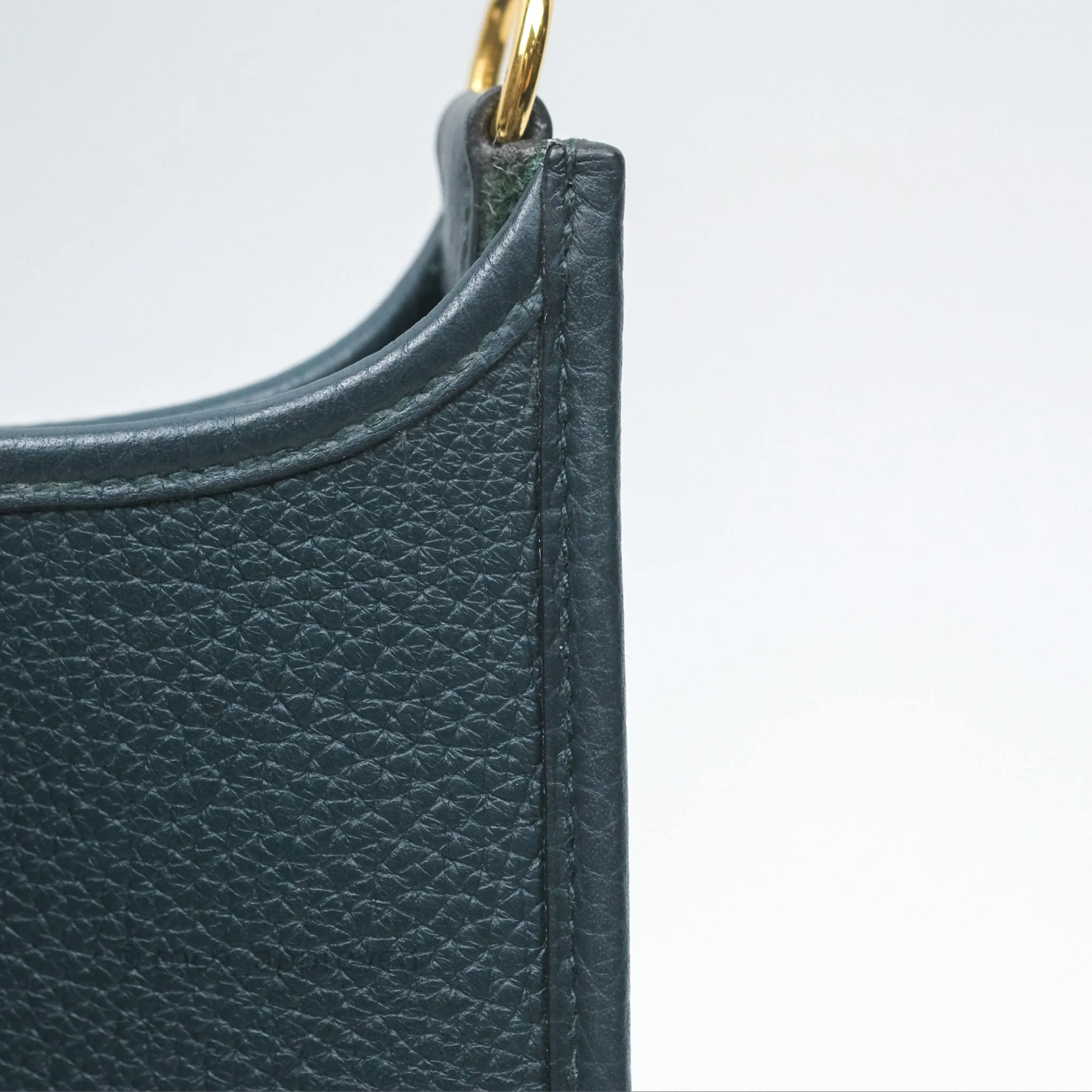 Herms Mini Evelyne 16 Vert Cypres 6O Clemence Gold Hardware