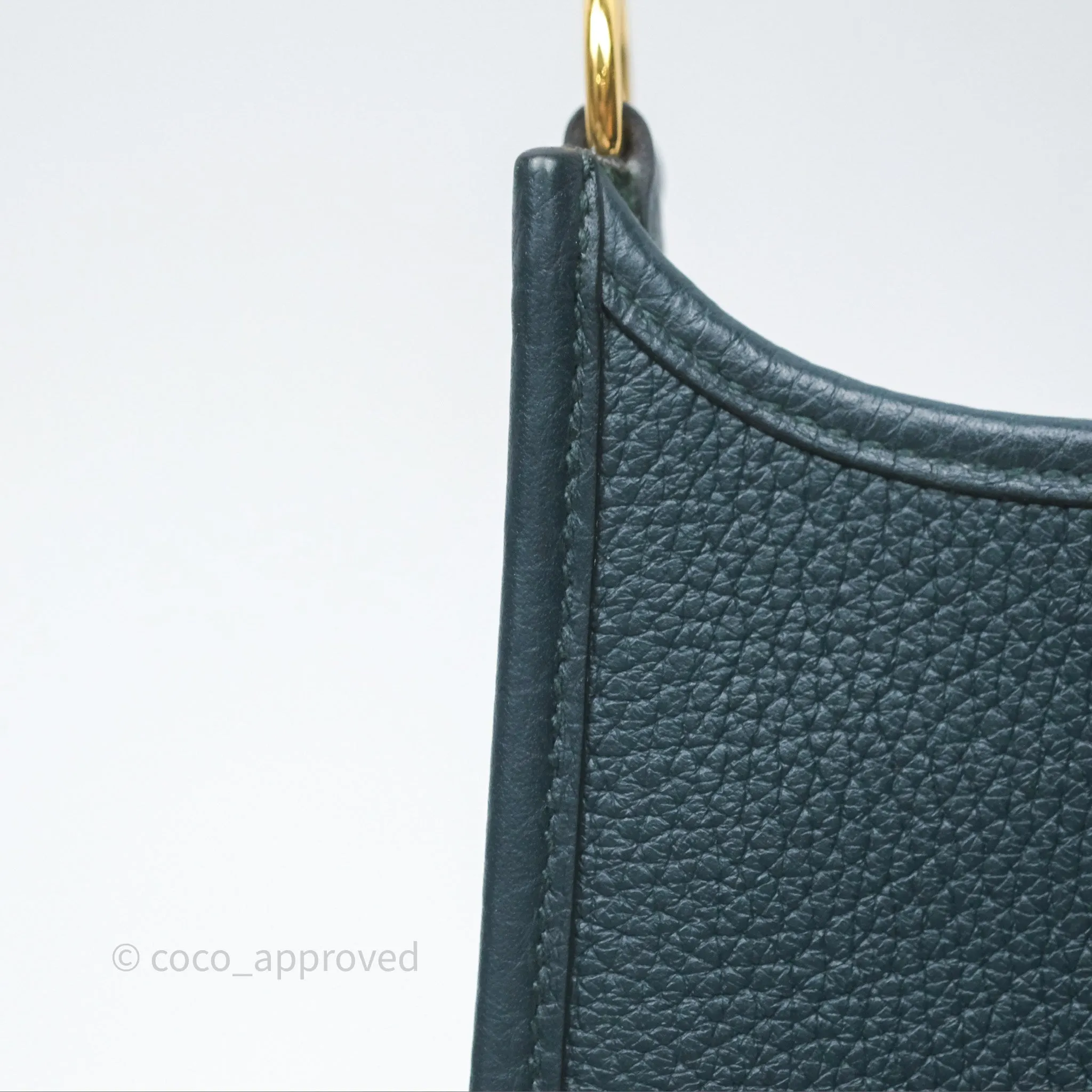 Herms Mini Evelyne 16 Vert Cypres 6O Clemence Gold Hardware