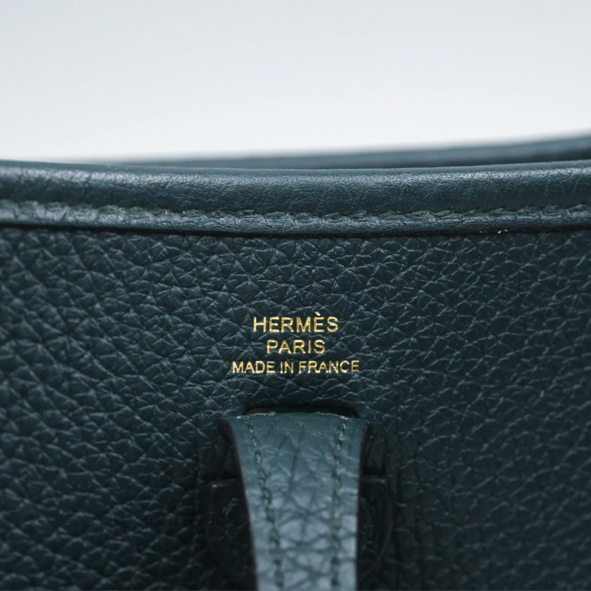 Herms Mini Evelyne 16 Vert Cypres 6O Clemence Gold Hardware