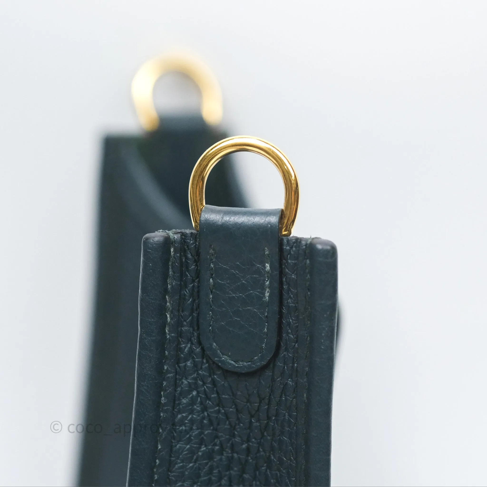 Herms Mini Evelyne 16 Vert Cypres 6O Clemence Gold Hardware