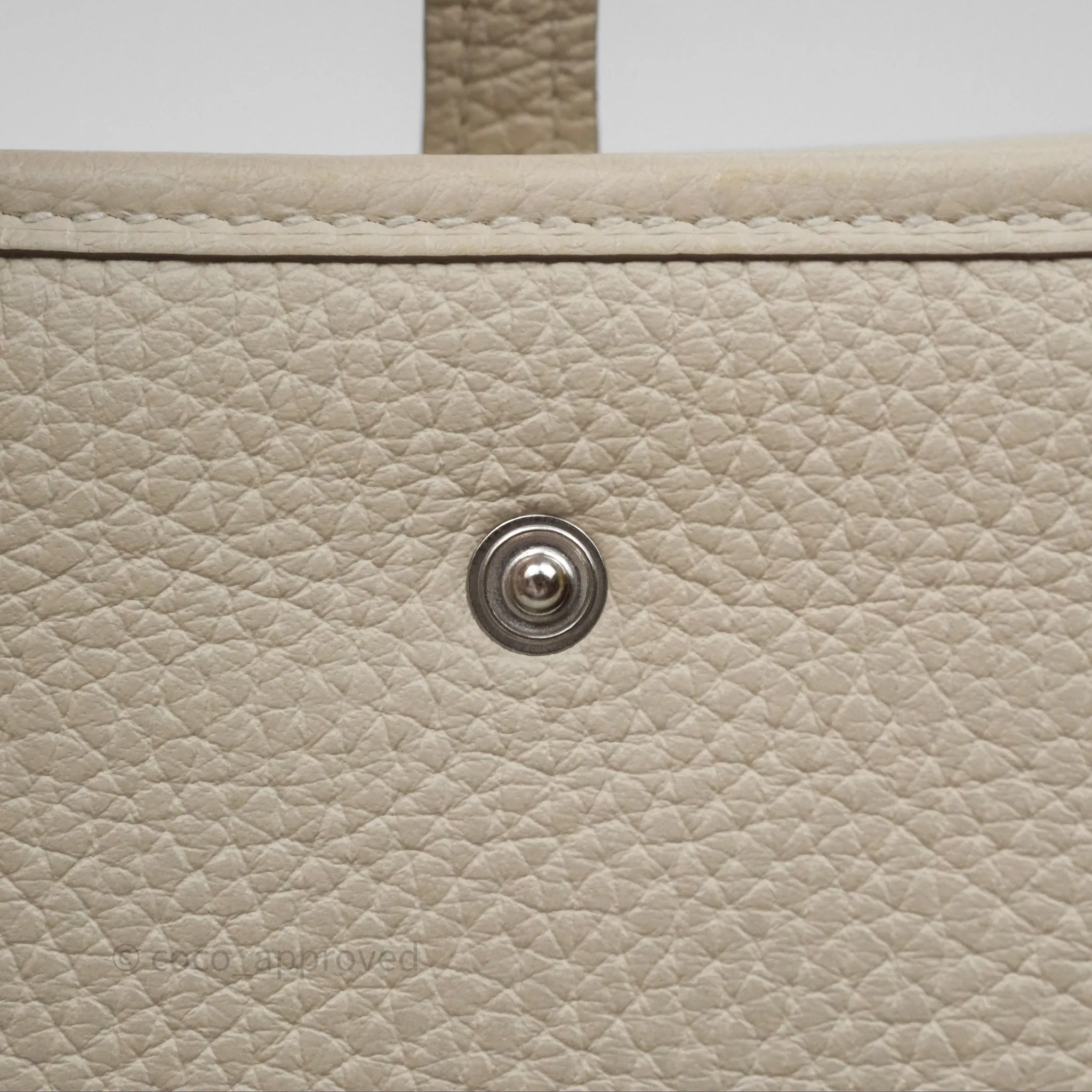Herms Mini Evelyne Craie 10 Clemence Palladium Hardware